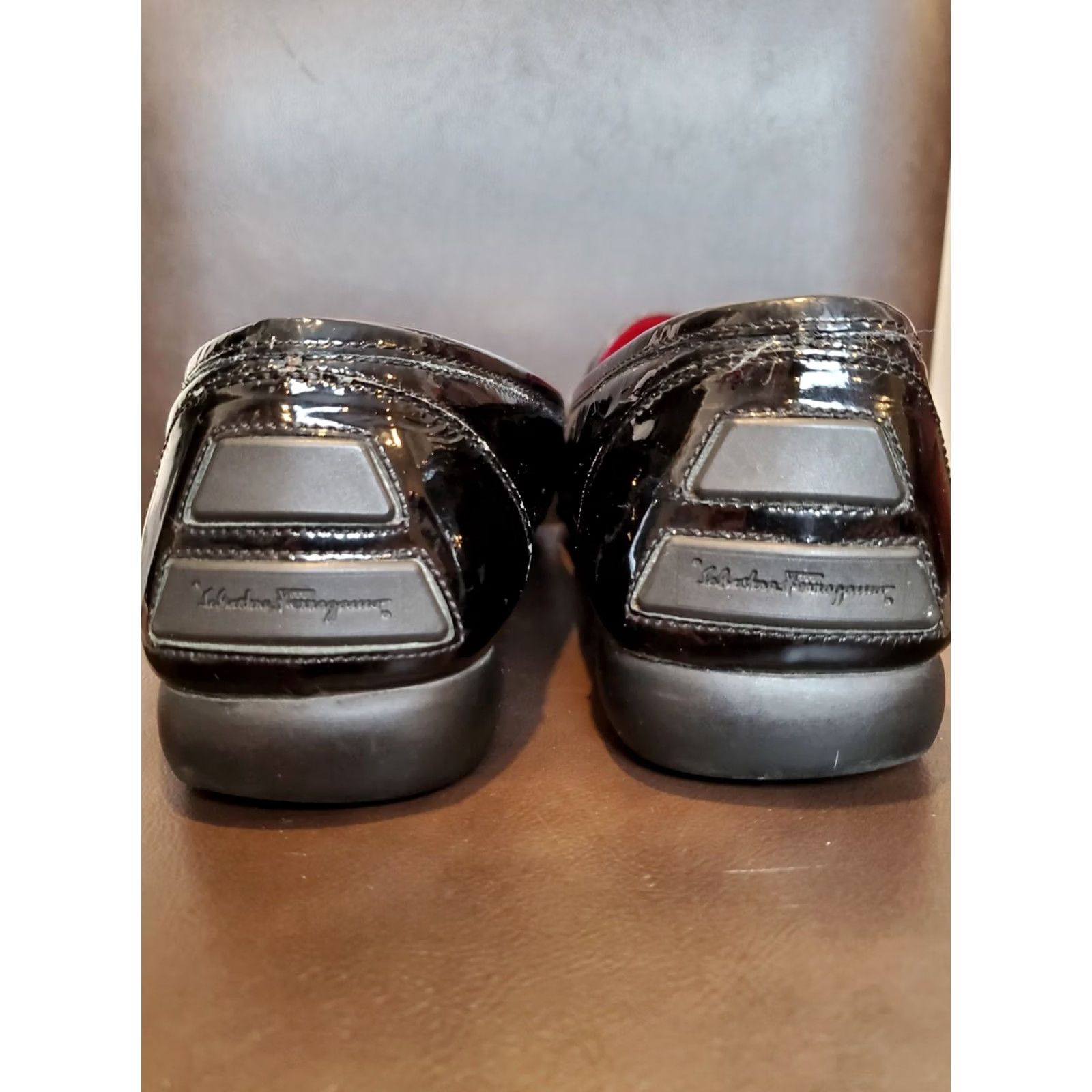 Vintage Ferragamo Sport Black Patent Leather Loafers Buckle Women's Size US 9.5 Size US 10 / IT 40 - 4 Thumbnail