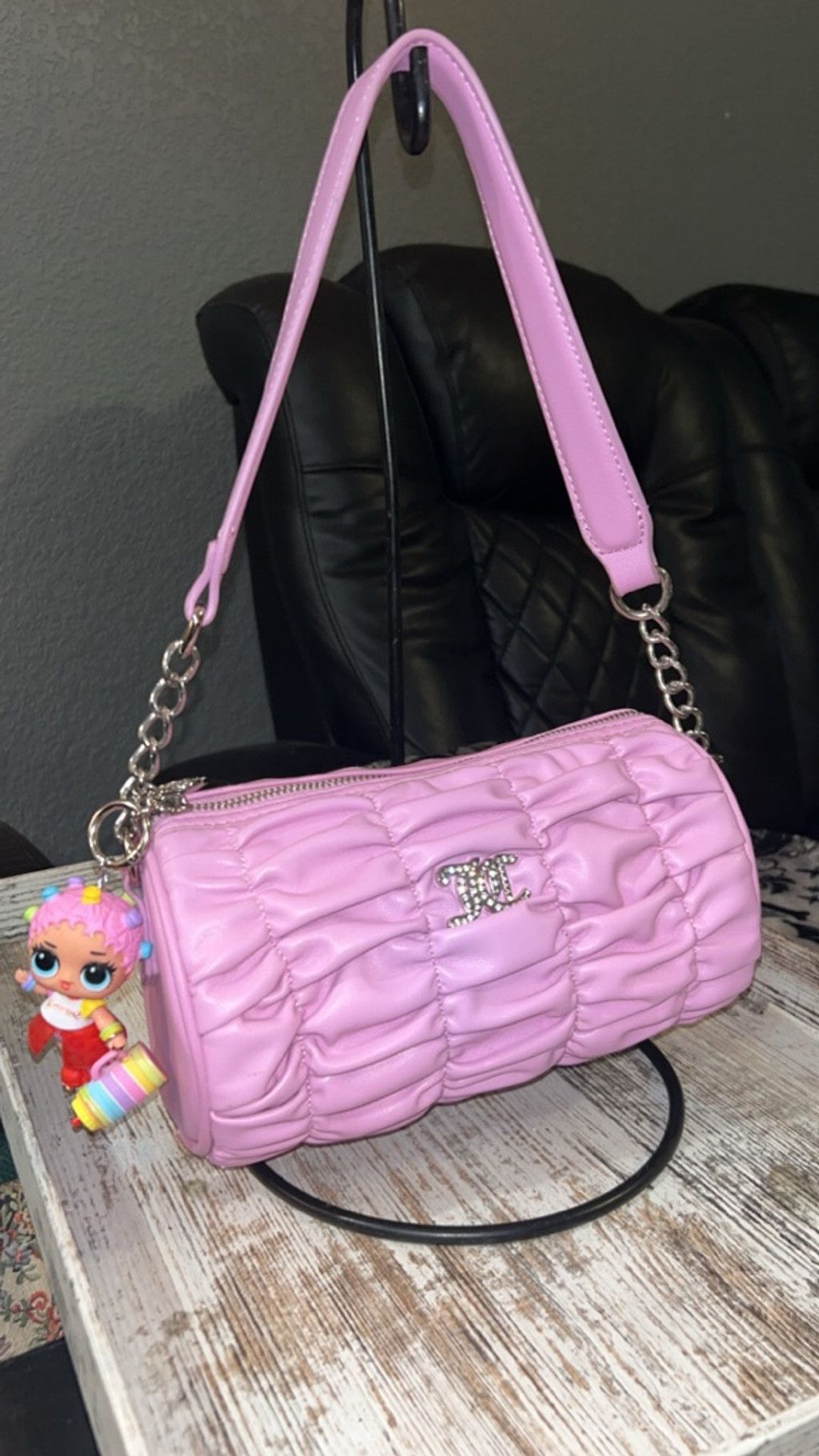Juicy Couture Women's Juicy Couture Pink One Size Shoulder Bag with Silver Size ONE SIZE - 1 Thumbnail