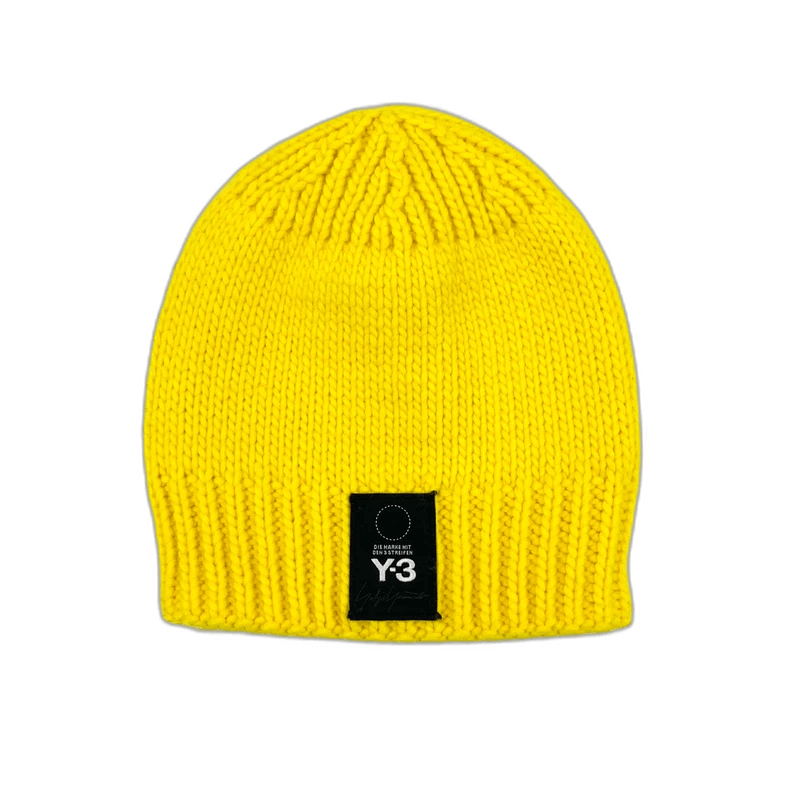 Y-3 Y-3 Yellow Knitted Wool Beanie Hat Size ONE SIZE - 1 Thumbnail