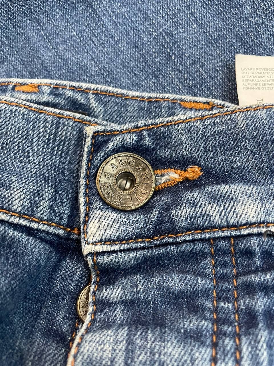 Armani × Hysteric Glamour × If Six Was Nine ARMANI METAL LOGO HYSTERIC GLAMOUR STYLE DISTRESSED JEANS Size US 34 / EU 50 - 6 Thumbnail
