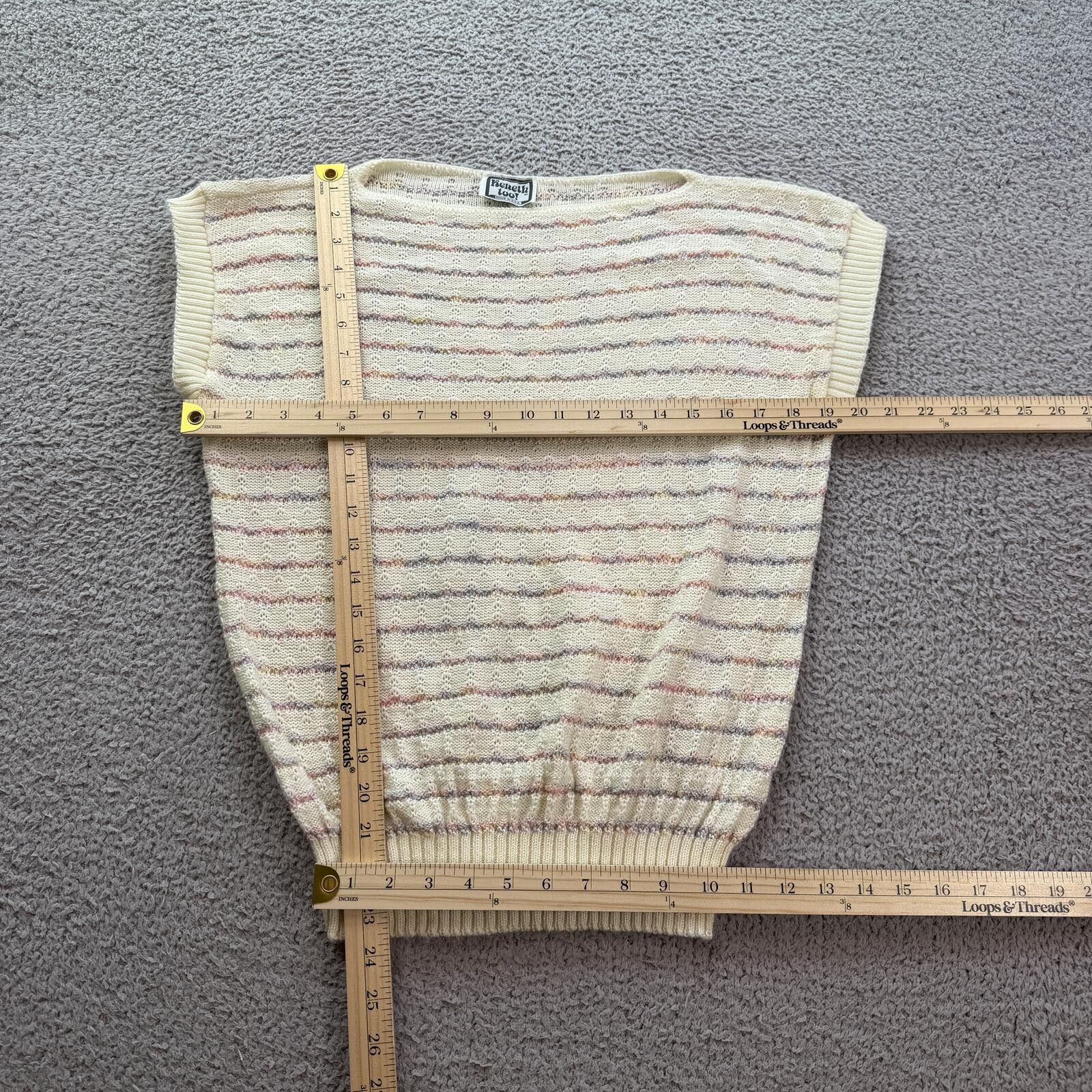 Other Vintage 90s Pastel Striped Knit Sweater Vest M Kenneth Too Size M / US 6-8 / IT 42-44 - 3 Thumbnail