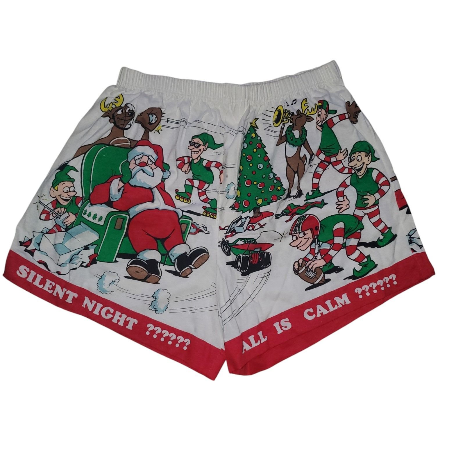 Vintage Vintage Unisex Christmas Boxer Shorts Santa Claus Elves Rein Size US 34 / EU 50 - 1 Thumbnail