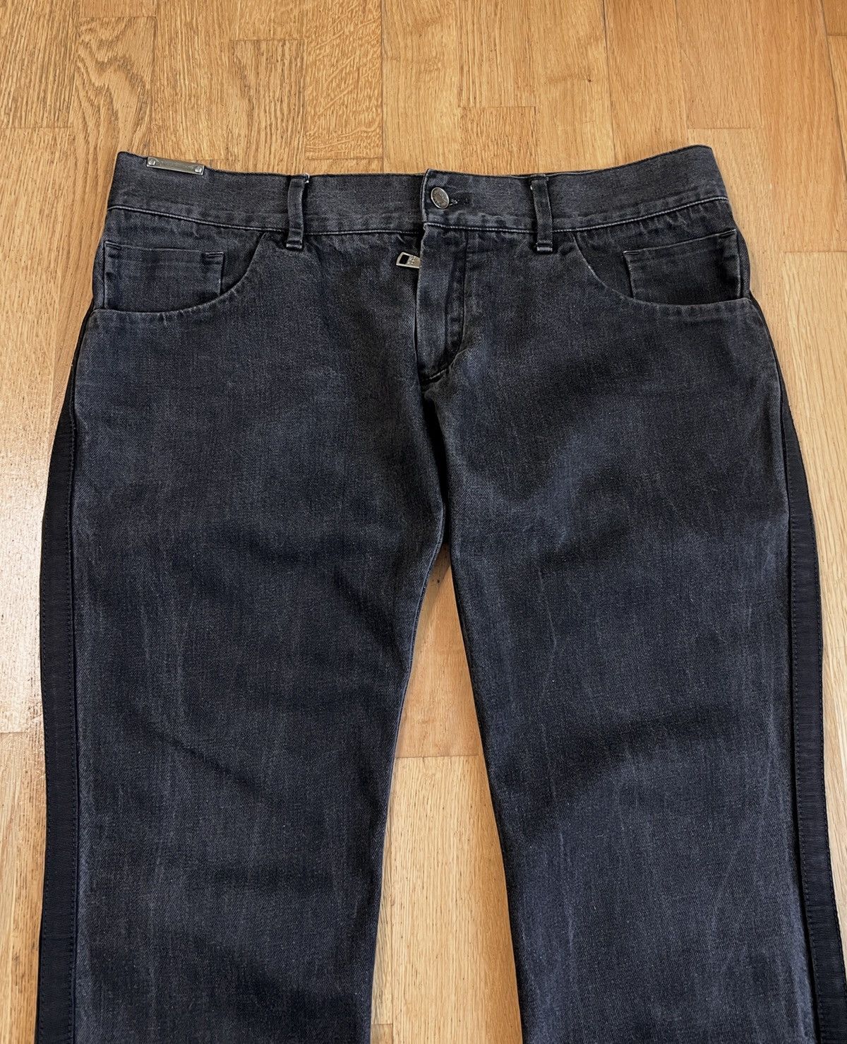 Dolce & Gabbana Dolce & Gabbana Side Stripe Black Denim Jeans Size US 33 - 8 Thumbnail