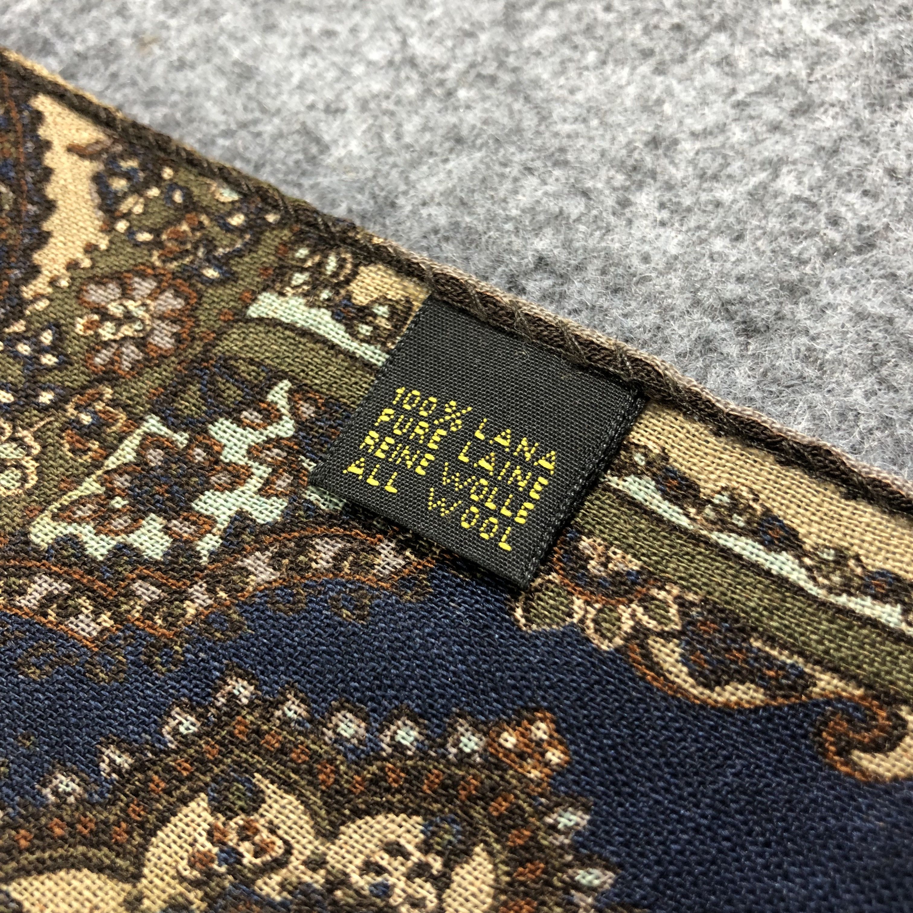 Vintage Luxury Design made in Italy Wool Stole Scarf M605 Size ONE SIZE - 3 Thumbnail