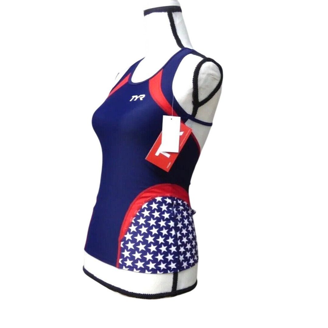 Other TYR Competitor Sport Female Tank Top, Navy/Red/Stars, Sz. S Size S / US 4 / IT 40 - 4 Thumbnail