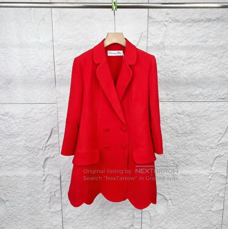 Dior Dior Red Cotton Women's Coat . Size XXS / US 00 / IT 34 - 1 Thumbnail