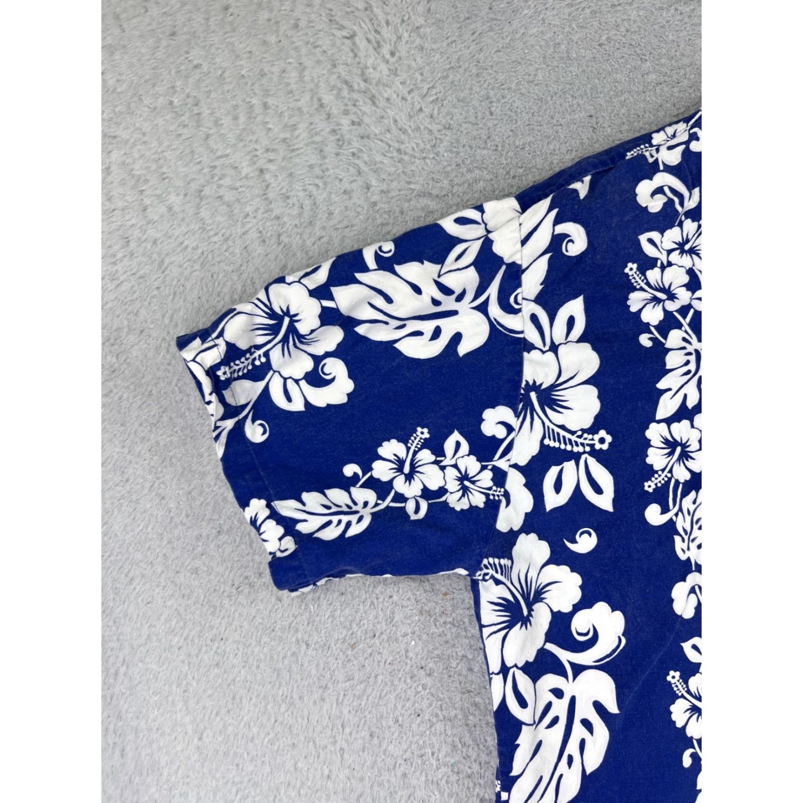 Vintage VINTAGE Hawaiian Shirt Adult Large Blue White Floral Lucent Embroidery IT Tele Size US L / EU 52-54 / 3 - 3 Thumbnail