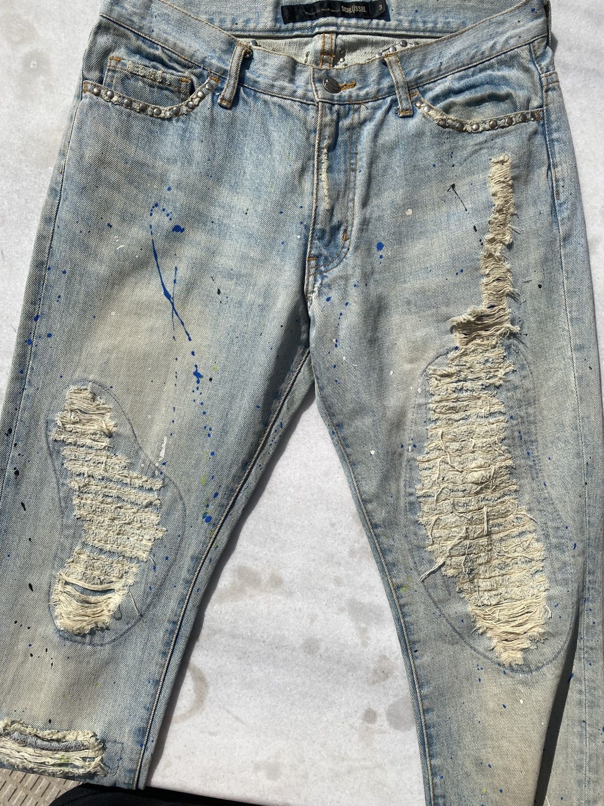Schlussel Schlussel distressed arts and crafts straight painter denim Size US 30 / EU 46 - 4 Thumbnail