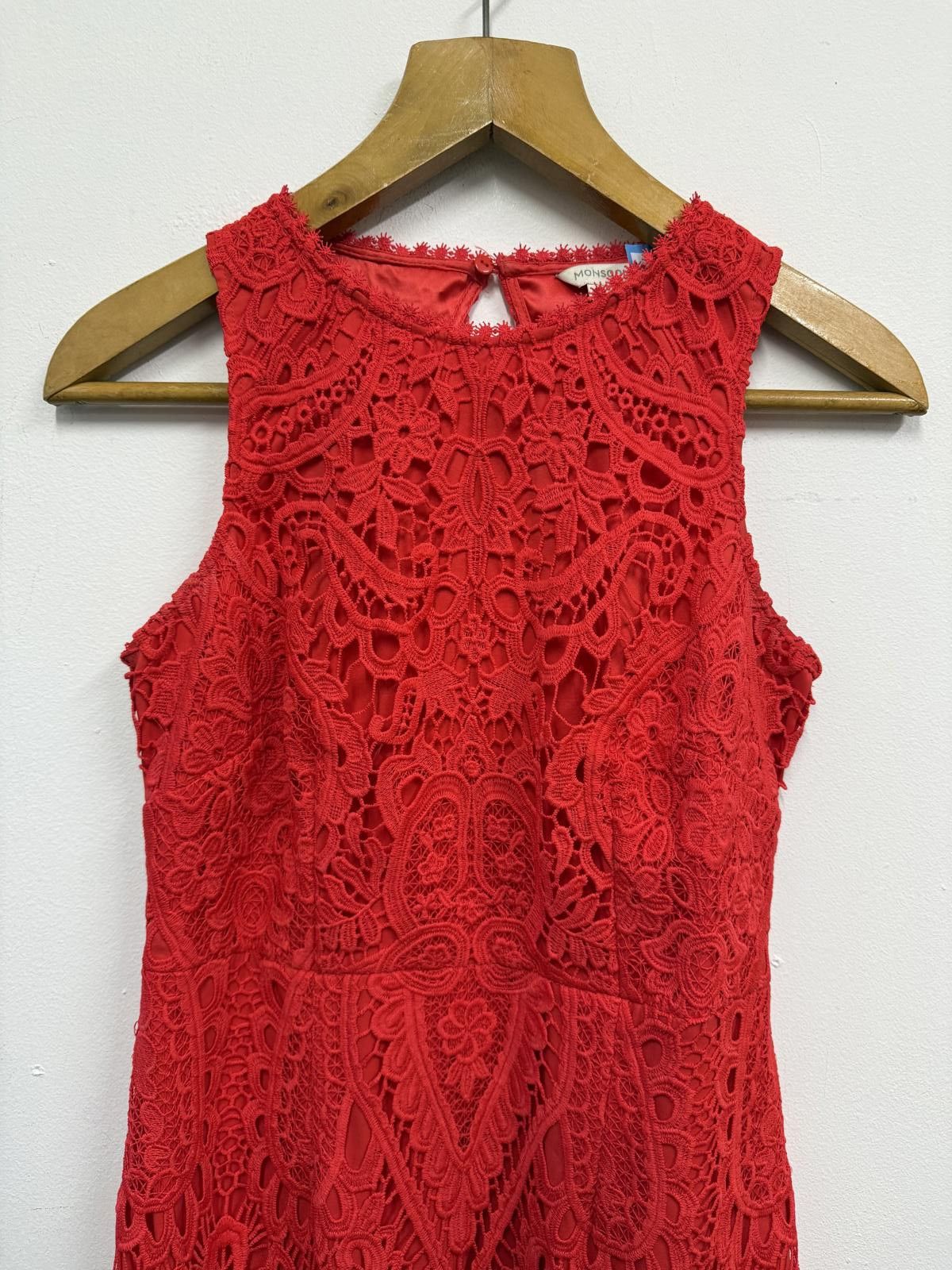 Other Red Lace Sleeveless Dress UK Size 10 Size M / US 6-8 / IT 42-44 - 4 Thumbnail