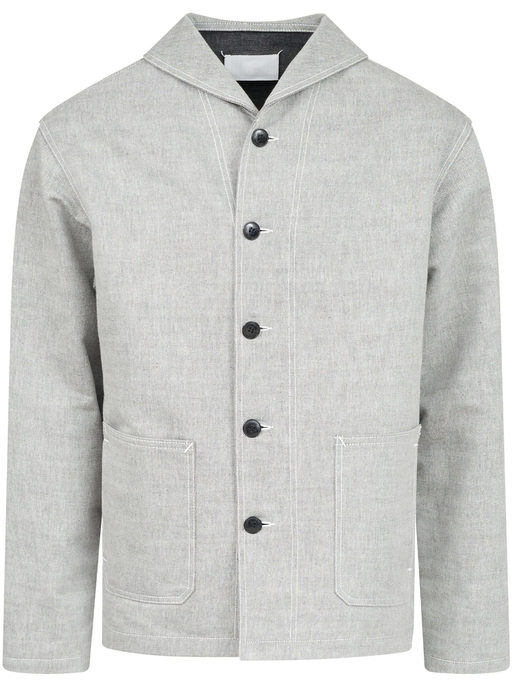 oc11z0925 Button-down Cotton Jacket in Grey