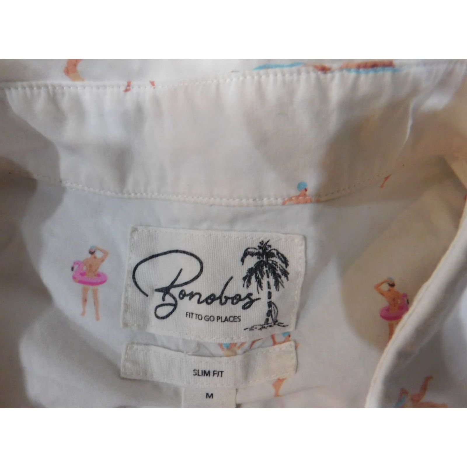 Bonobos Bonobos Shirt medium Mens white Floral beach all over print people slim fit Size US M / EU 48-50 / 2 - 6 Thumbnail