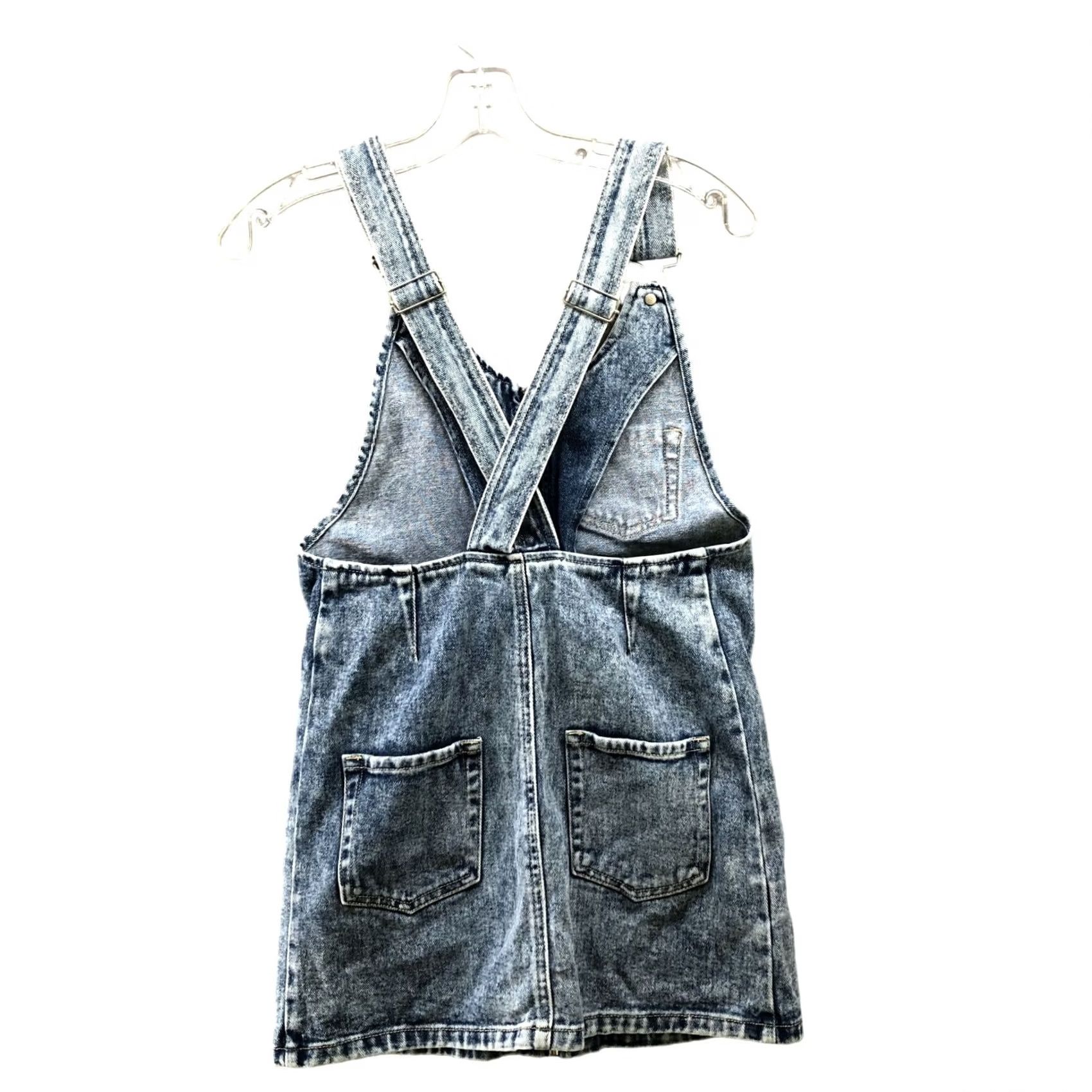 Pacsun Pacsun Overall Denim Mini Dress XS Stone Wash Zip Front Pinafore Women Short Sleeveless Cotton Denim Size 26" / US 2 / IT 38 - 2 Thumbnail