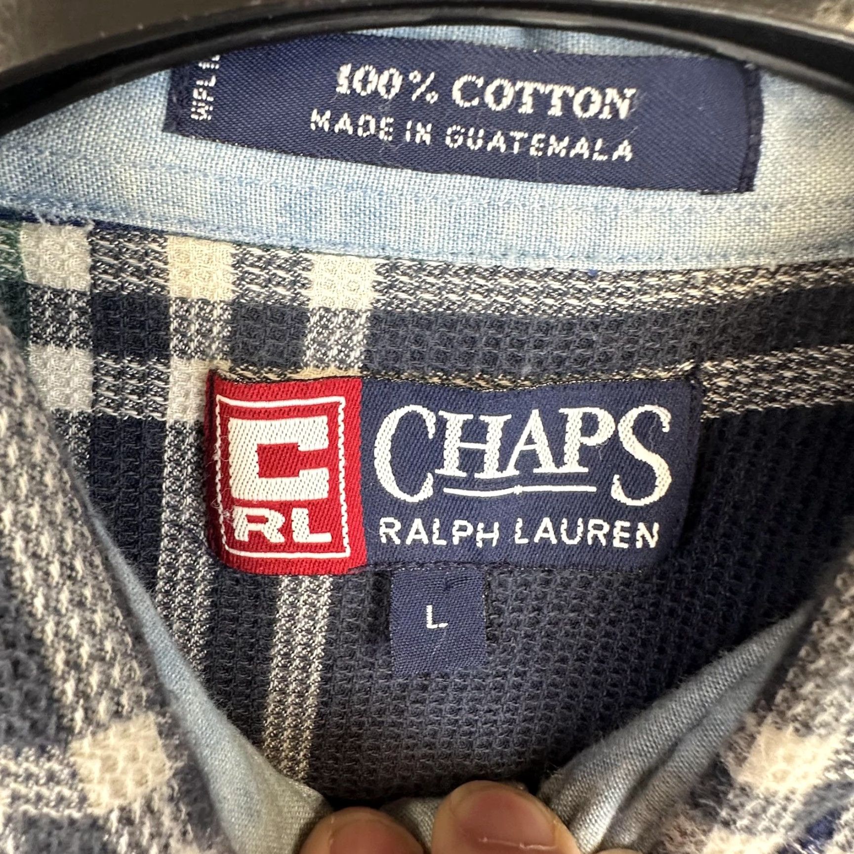 Chaps Chaps Shirt Mens L Plaid Short Sleeve Button-Down Crest Embroidered Cotton Casual Green Size US L / EU 52-54 / 3 - 6 Thumbnail