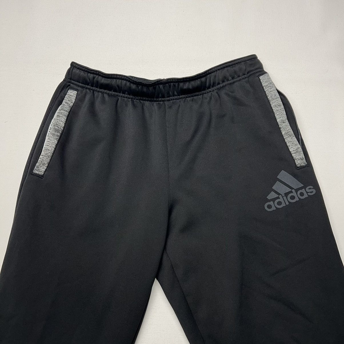 Adidas Adidas Sweat Pants Black Climawarm Fleece Lined Zip Ankle Size US 32 / EU 48 - 5 Thumbnail