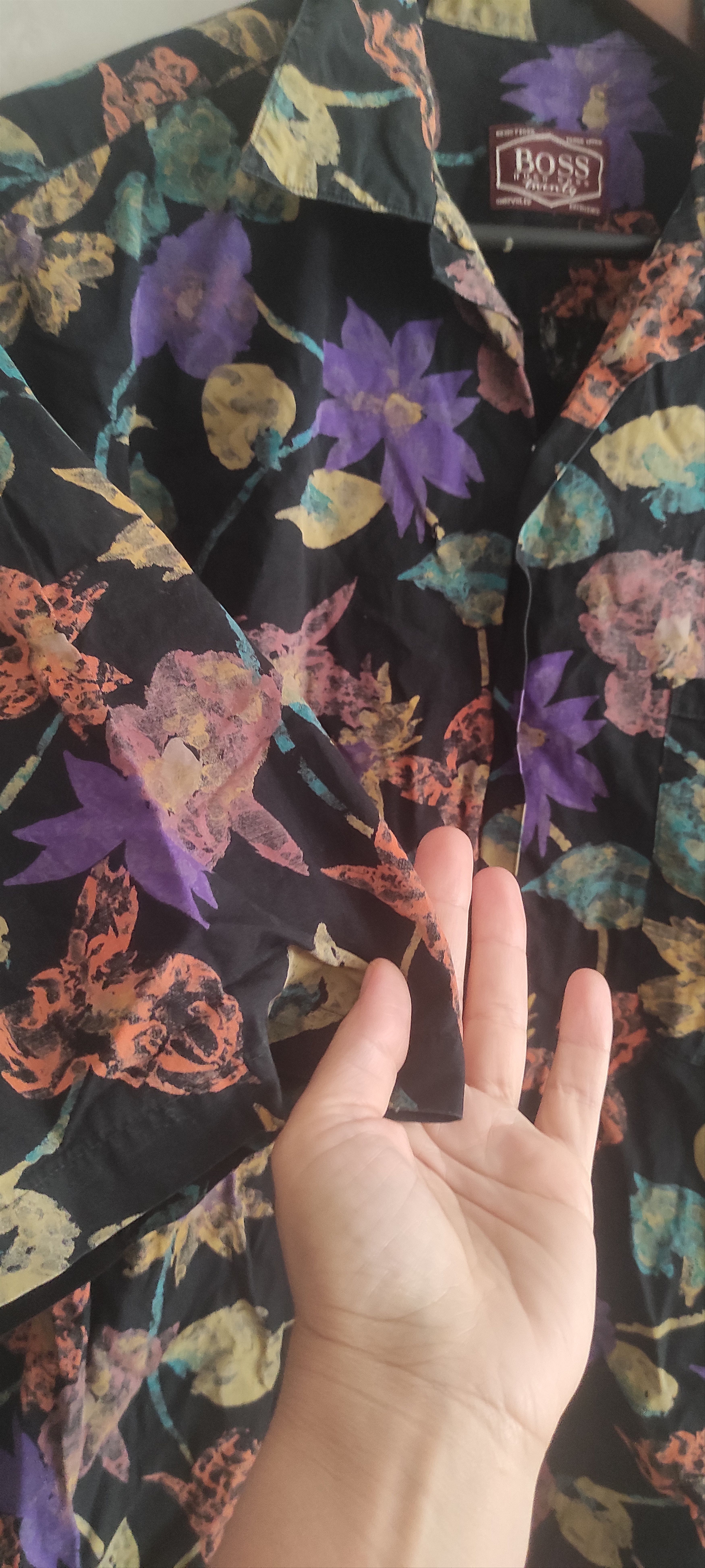 Hugo Boss VTG HUGO BOSS Shirt Men Hawaiian 90’s Floral Made In Germany Size US XL / EU 56 / 4 - 15 Thumbnail
