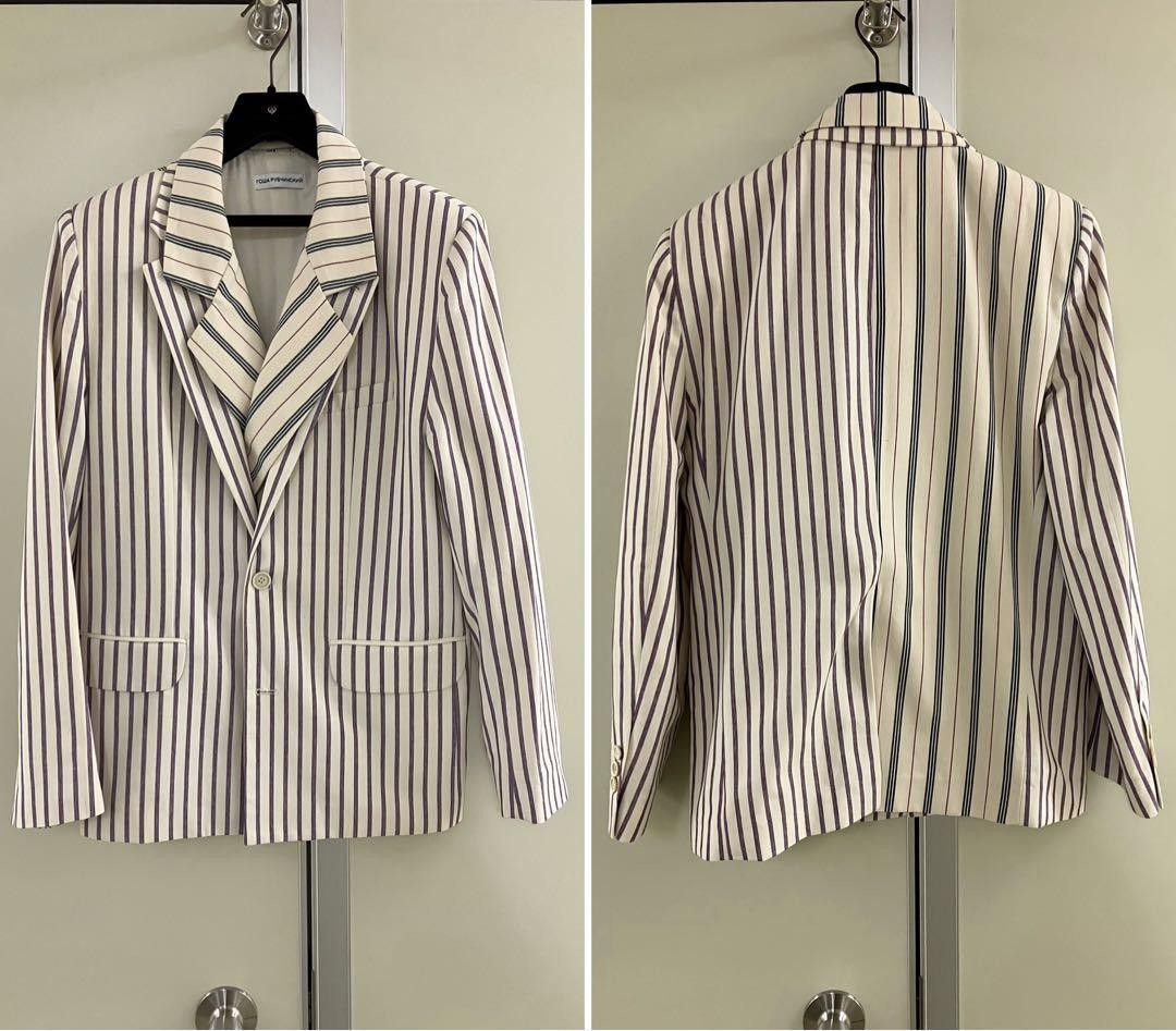 Gosha Rubchinskiy Gosha Rubchinskiy Double Layered Striped Blazer Size 38R - 6 Thumbnail