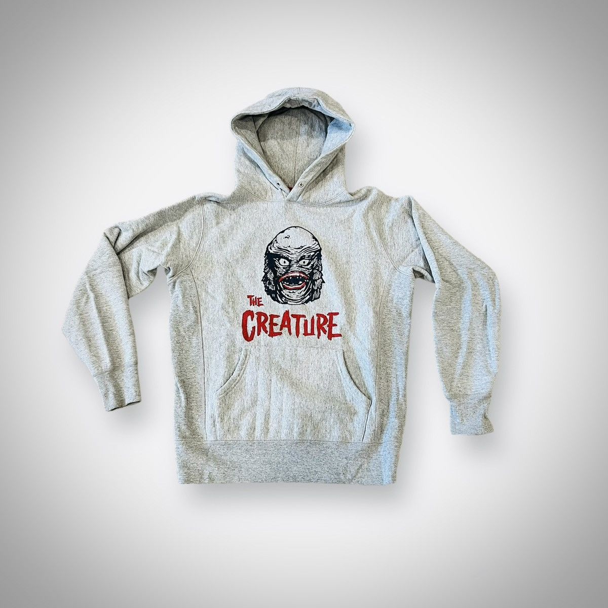 image of Vintage Supreme New York Universal Monsters Creature Hoodie in Grey, Men's (Size Small)