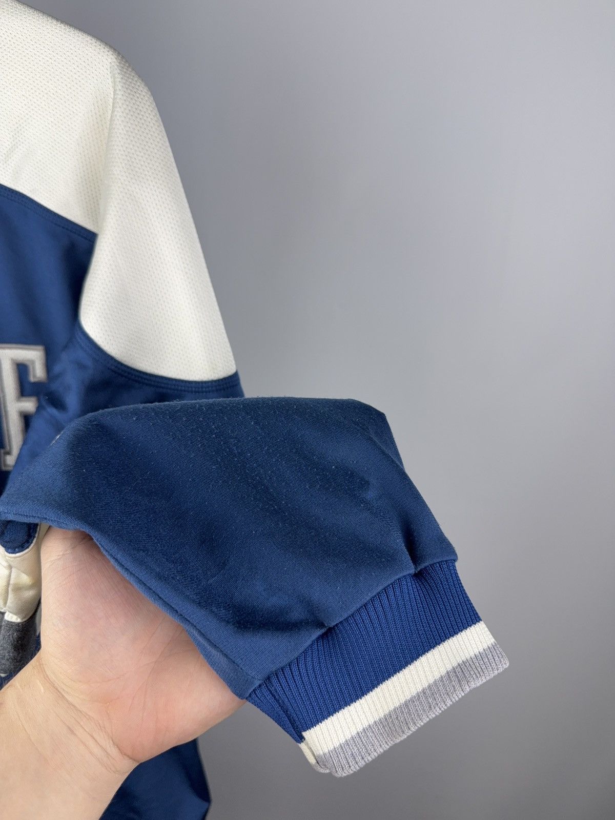 Nike × Vintage 90s Nike Varsity Style Track Jacket Blue White Retro Y2K Size US S / EU 44-46 / 1 - 17 Thumbnail