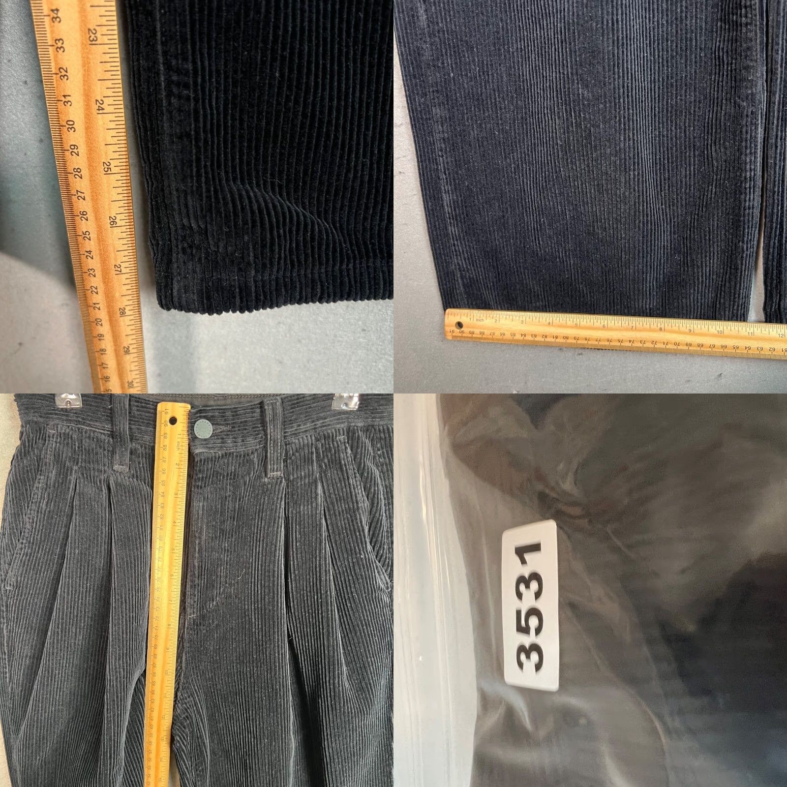 Vintage AG Adriano Goldschmied Pleated Deven High-Rise Ultra Wide-Leg Corduroy Pants 24R Women Pants Black Corduroy Wide-Leg 24 in Vintage N/A Size 42" / US 20 - 8 Thumbnail