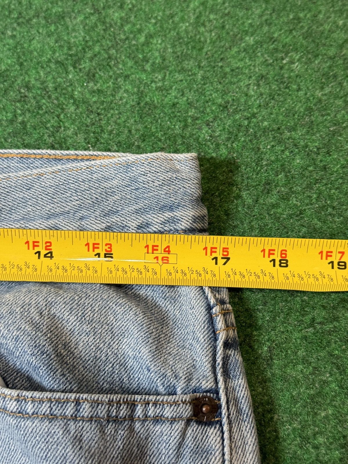 Levi's Vintage Clothing Vtg Y2K Levi’s 577 Low Rise Loose Fit Light Wash Baggy Jeans Size 33" - 6 Thumbnail