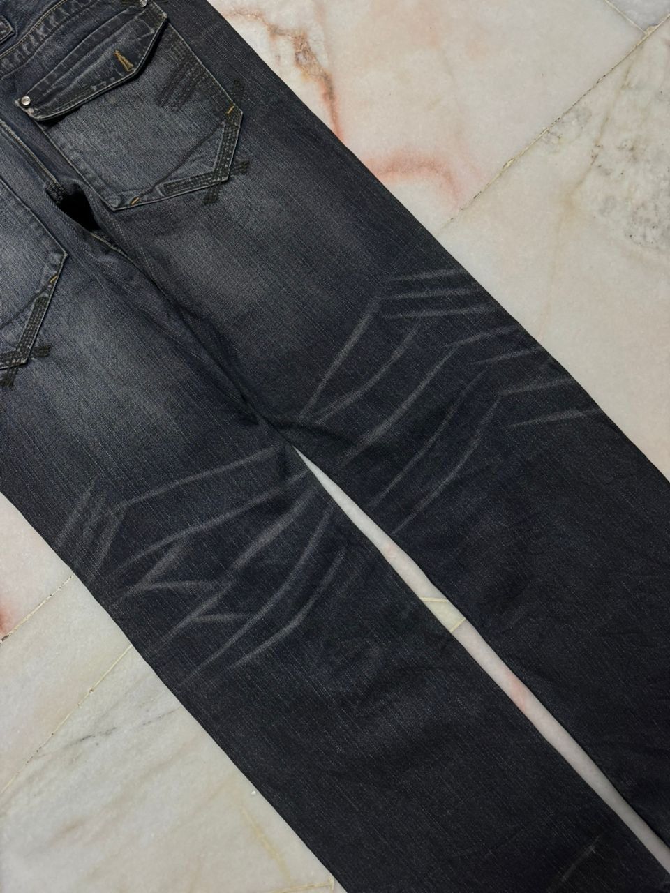 Japanese Brand 💥Insane💥Vintage Carnetdevol Rusty Mudwash Distress Dark Jean Size US 34 / EU 50 - 19 Thumbnail