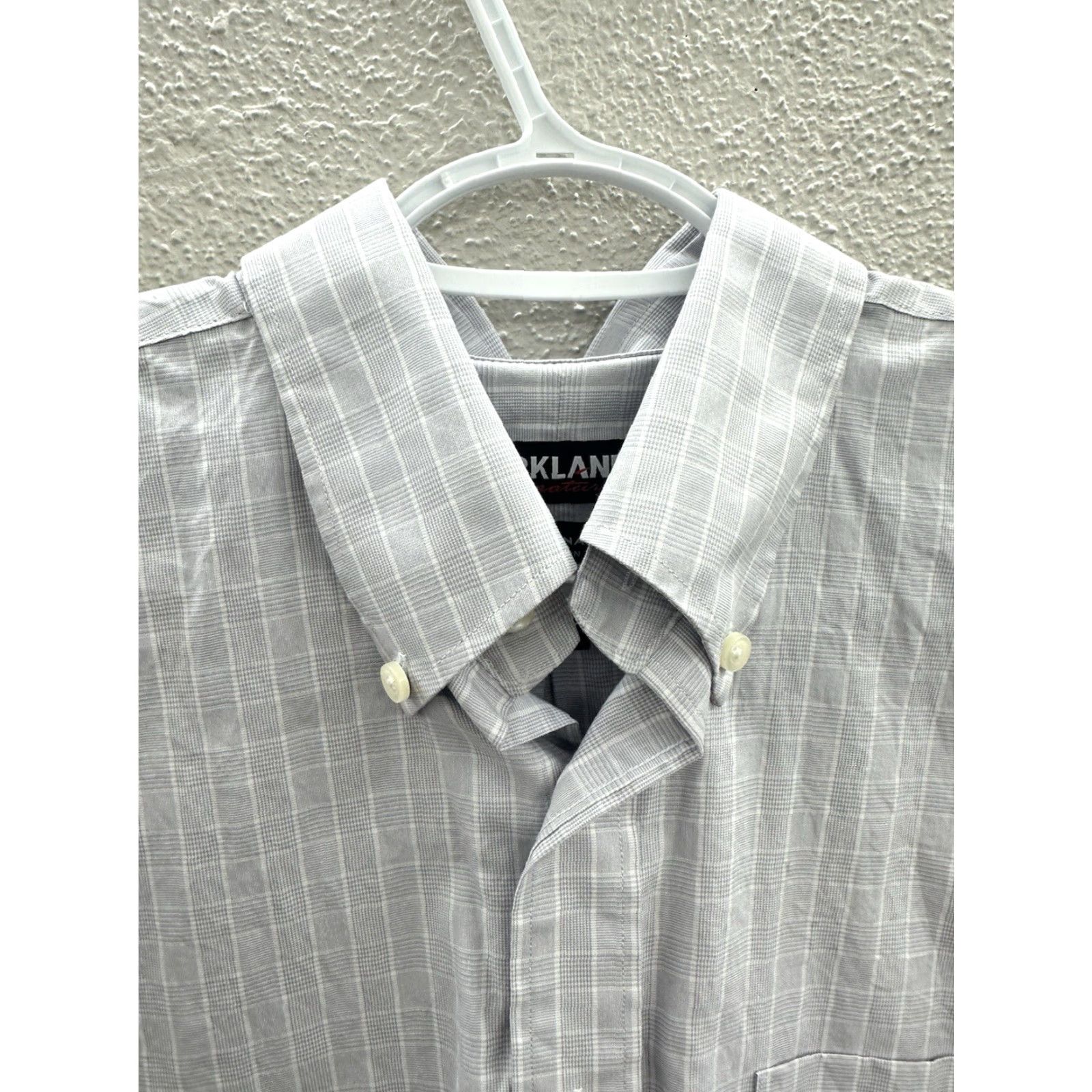 Vintage Kirkland Signature Button-Up Shirt Mens 15.5 Long Sleeve Plaid Cotton Regular Classic Outdoor Size US L / EU 52-54 / 3 - 3 Thumbnail