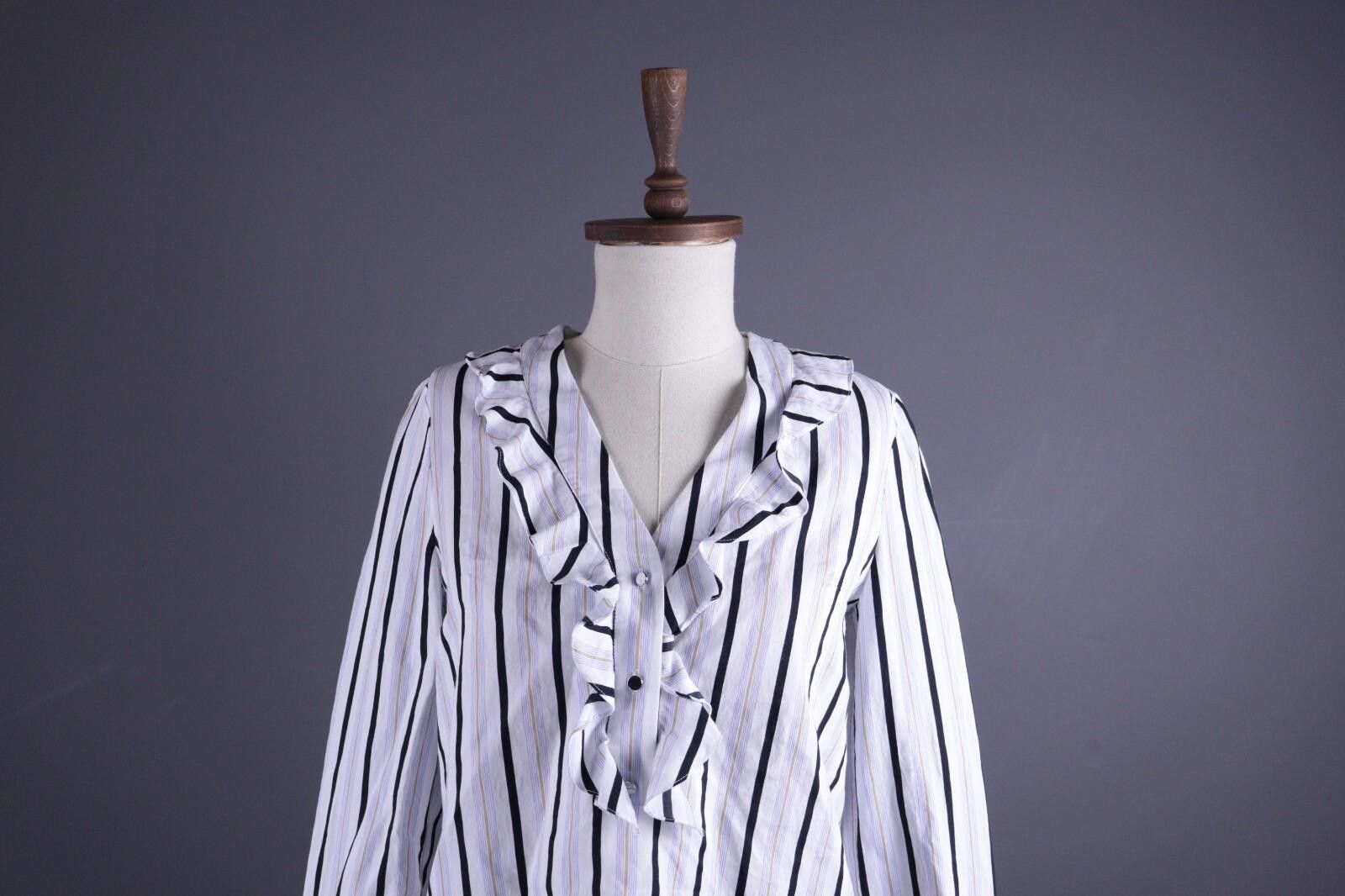 Designer Claudie Pierlot Paris White Lagenlook Blouse Shirt Sz 36 / S Size S / US 4 / IT 40 - 2 Thumbnail