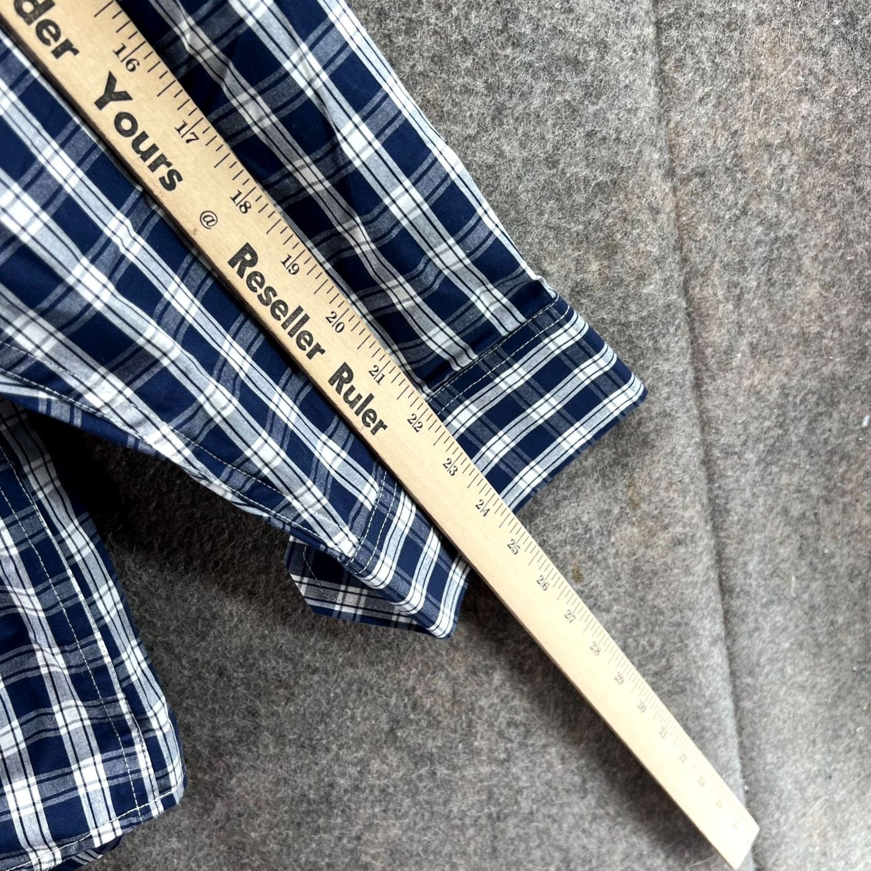 Izod Izod Shirt Mens XXL Blue Navy White Button-Down Checkered Dress Gingham 2XL Size 48R - 4 Thumbnail