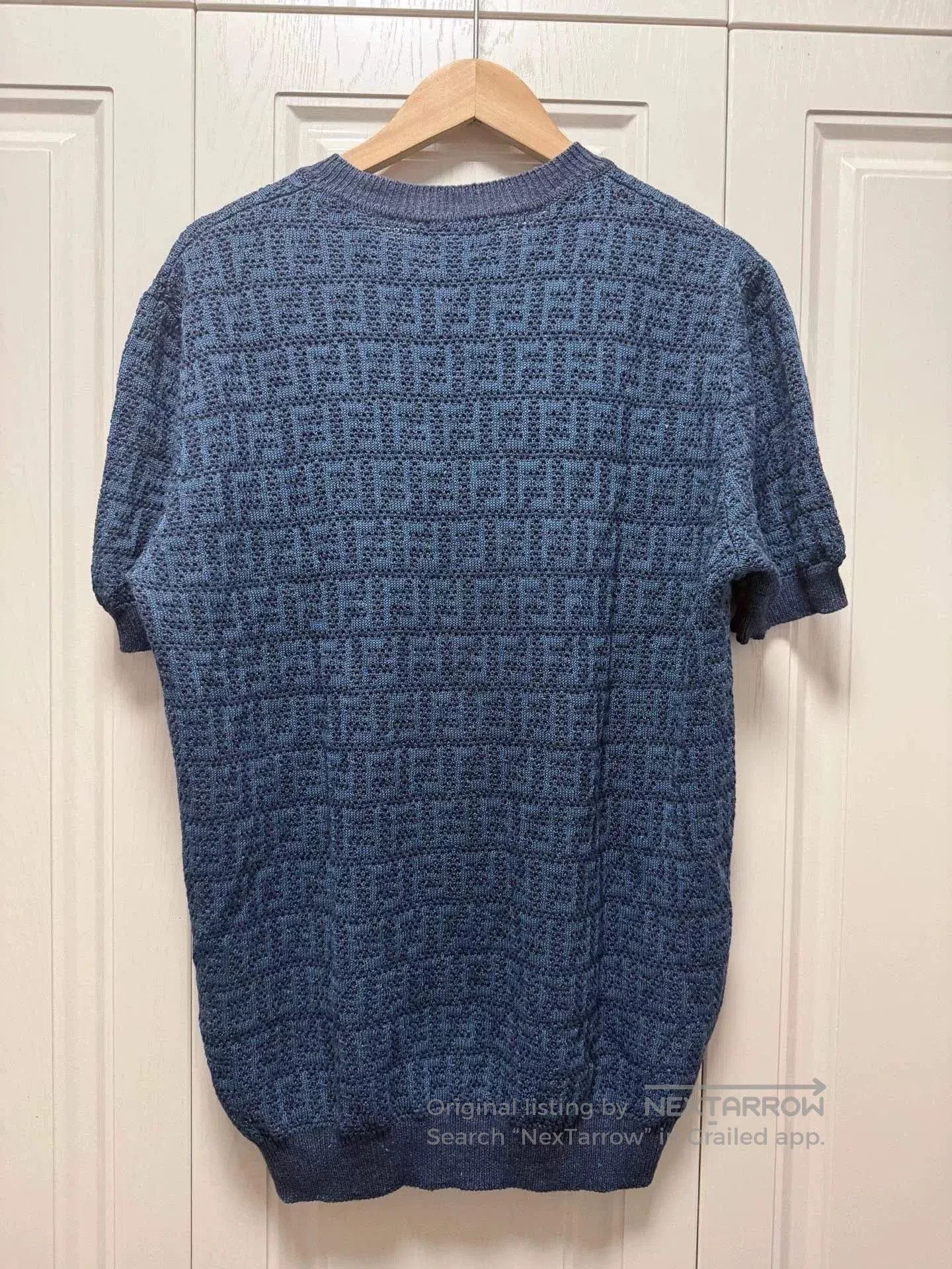 Fendi FENDI SS24 Intarsia Logo Blue Knit Tee. Size US L / EU 52-54 / 3 - 2 Thumbnail