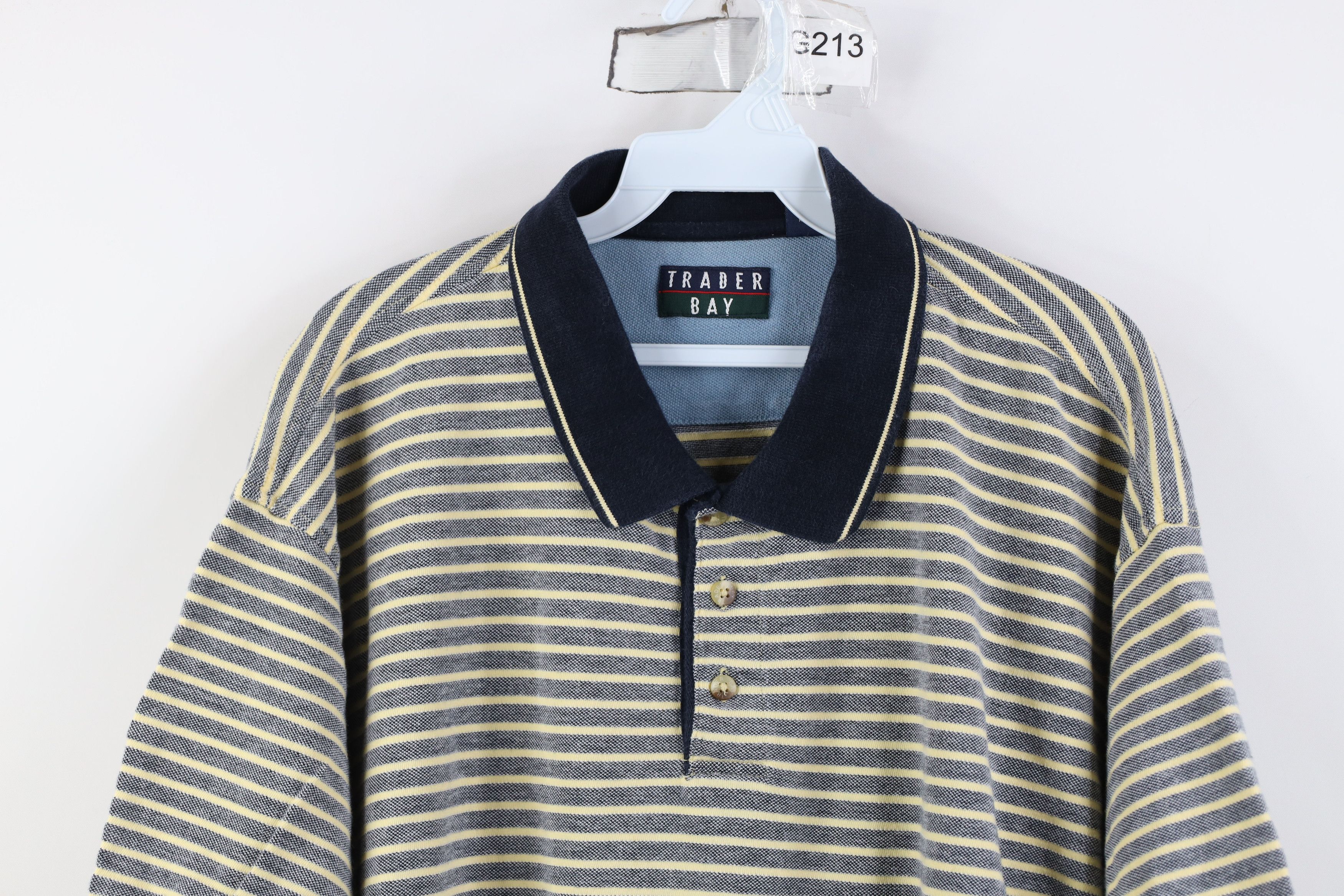 Vintage Vintage 90s Streetwear Ribbed Knit Striped Golf Polo Shirt Size US XXL / EU 58 / 5 - 2 Thumbnail