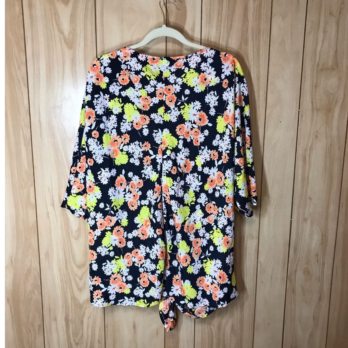 Jones New York Jones New York Daisy Print Round Neck 3/4 Sleeves Top 2X Size XXL / US 16-18 / IT 52-54 - 1 Thumbnail