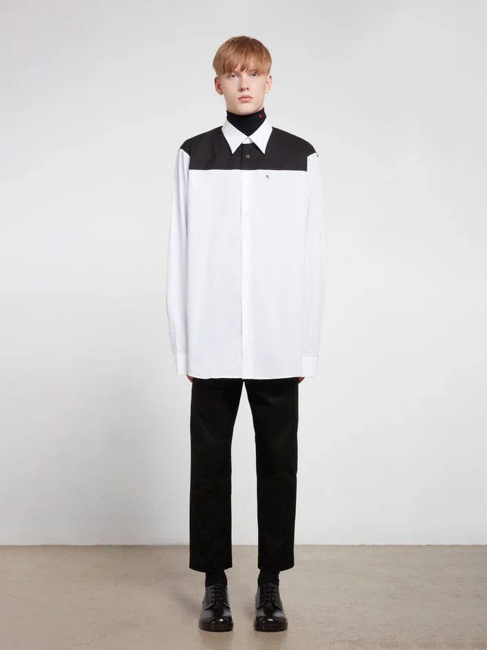 Raf Simons o1y0325 Oversize Shirt in White/Black Size US M / EU 48-50 / 2 - 6 Thumbnail