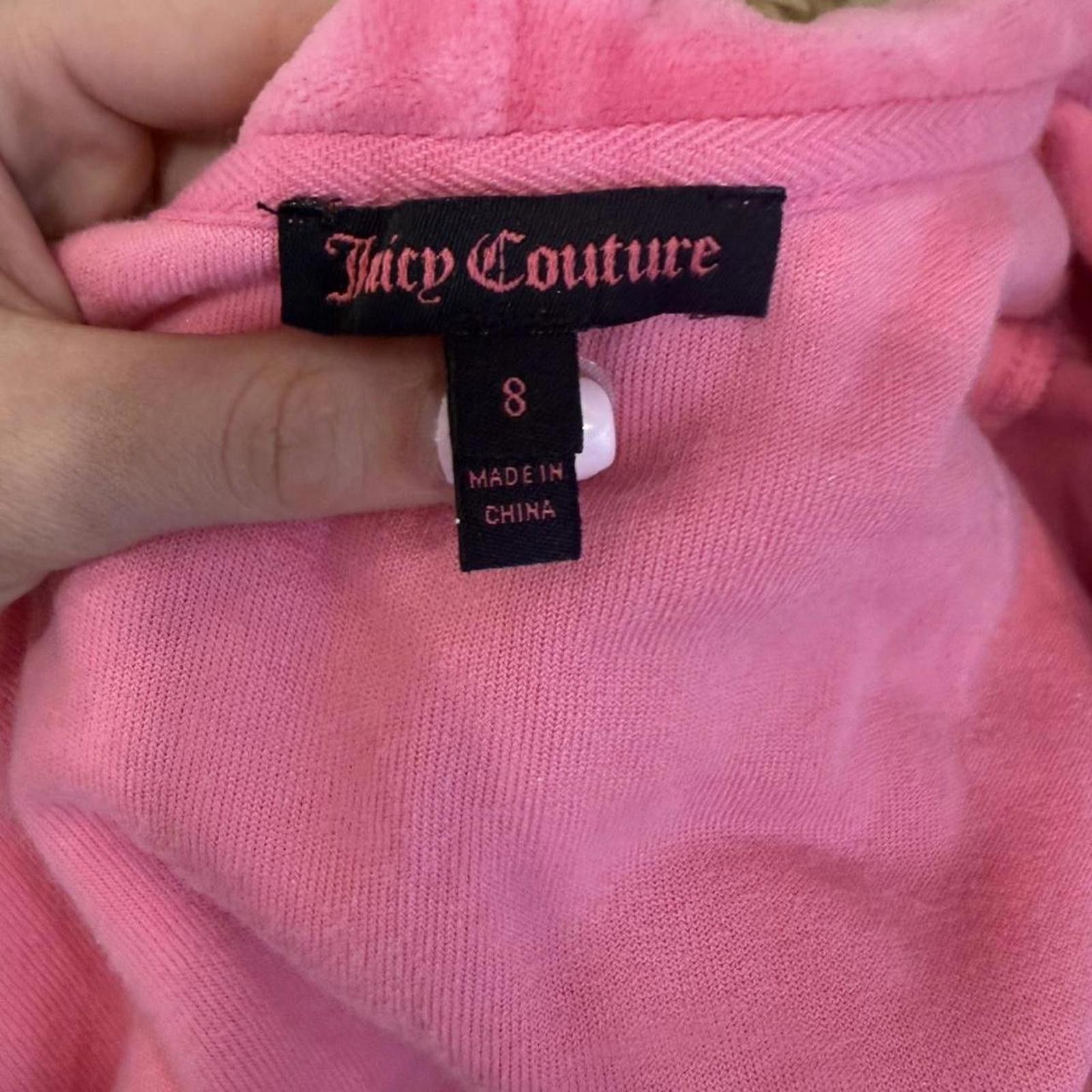Juicy Couture Jeans Vintage Juicy Couture pink rhinestone velour tracksuit set Size XS / US 0-2 / IT 36-38 - 4 Thumbnail