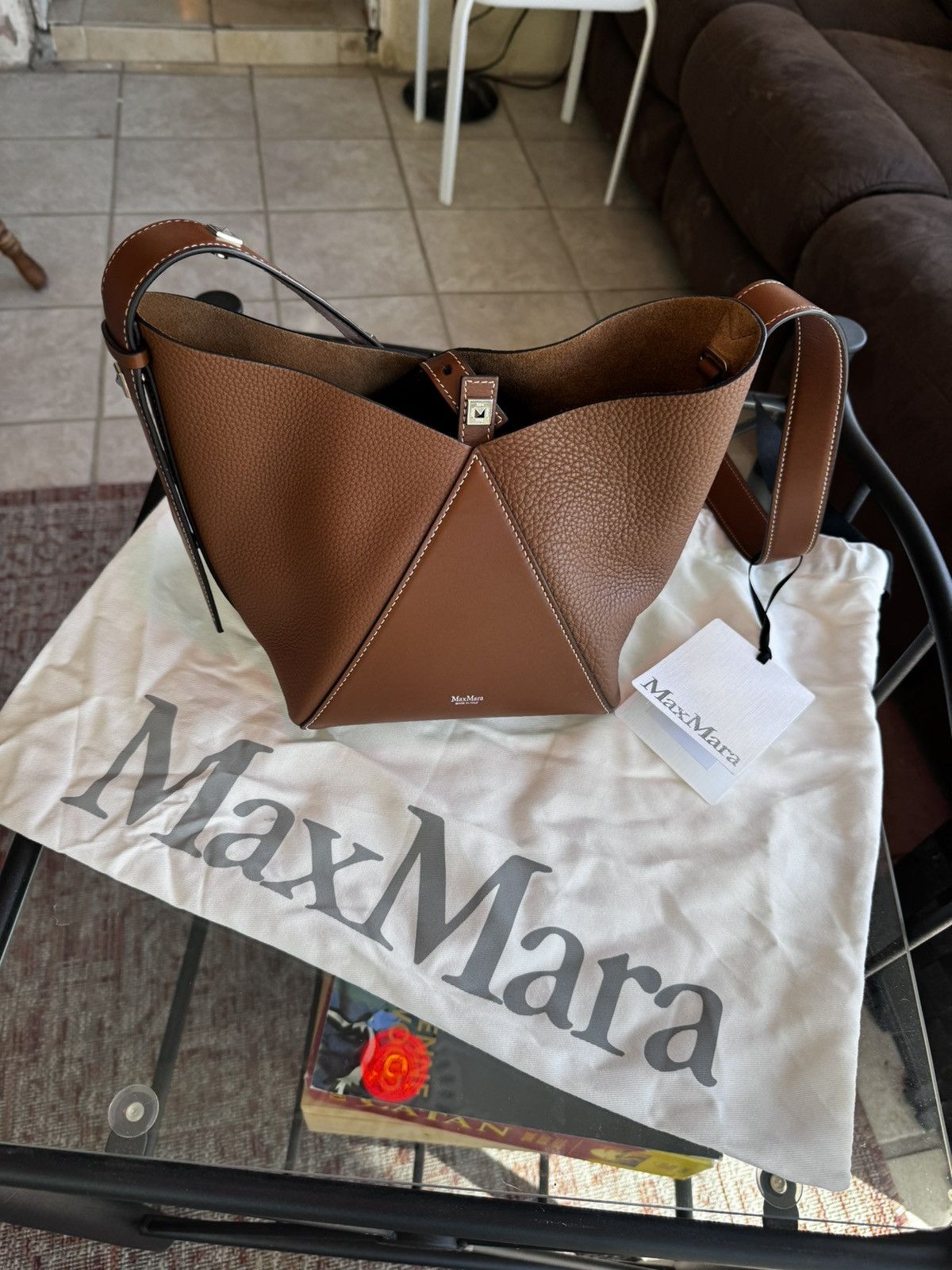 Max Mara Max Mara Small Deer Print Leather Bucket Bag Size ONE SIZE - 4 Thumbnail