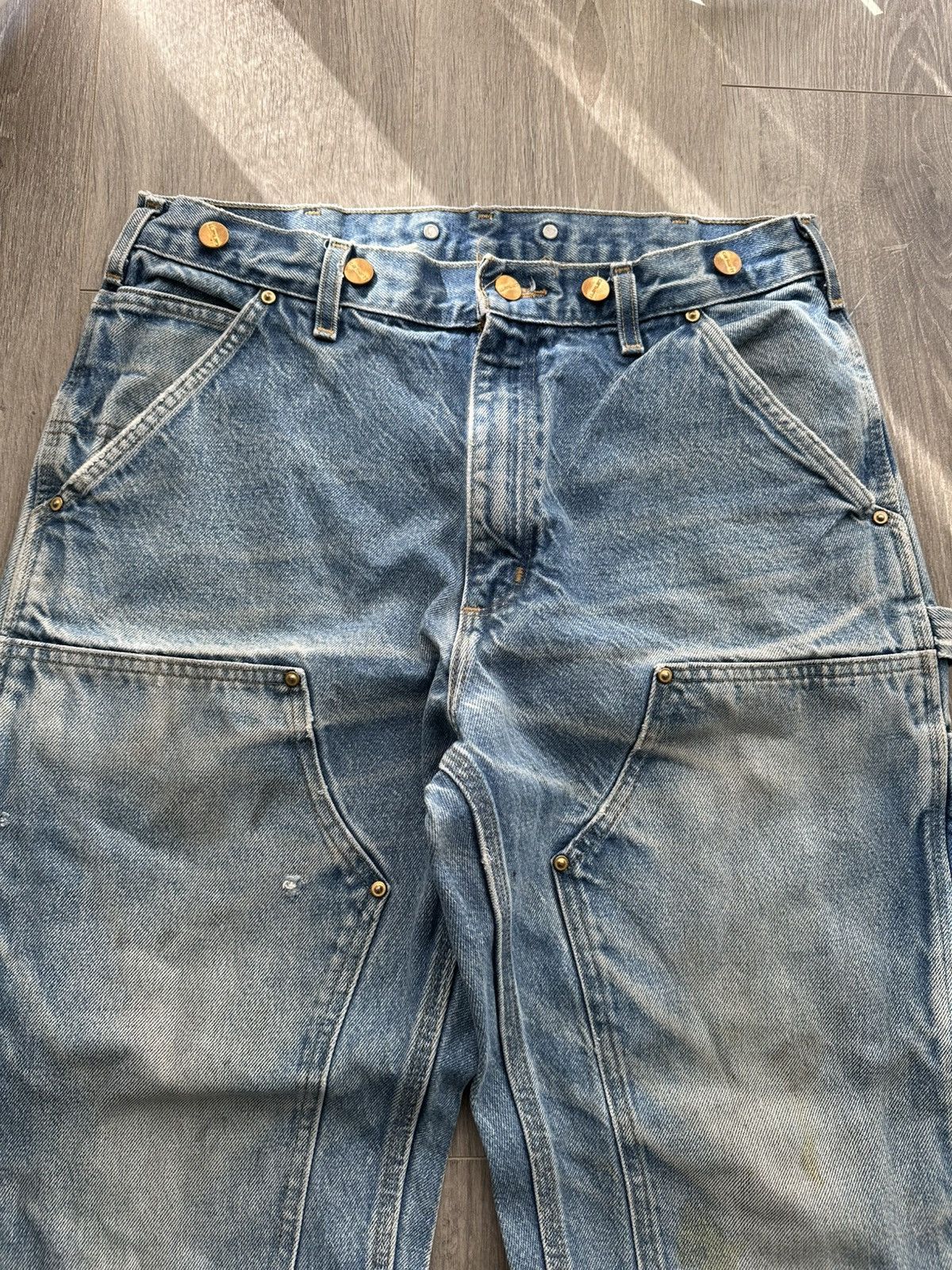 Carhartt Carhartt double knee denim pants workwear Size US 33 - 6 Thumbnail
