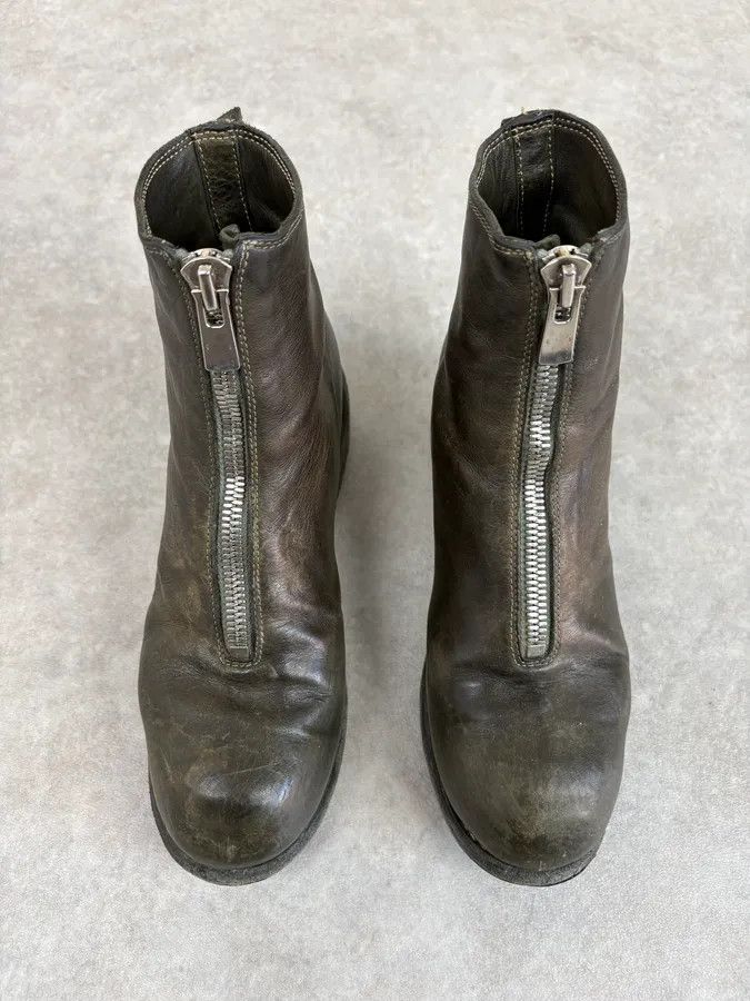 Guidi Guidi Horse Leather Dark Green Zip Boots Size US 6 / IT 36 - 2 Thumbnail