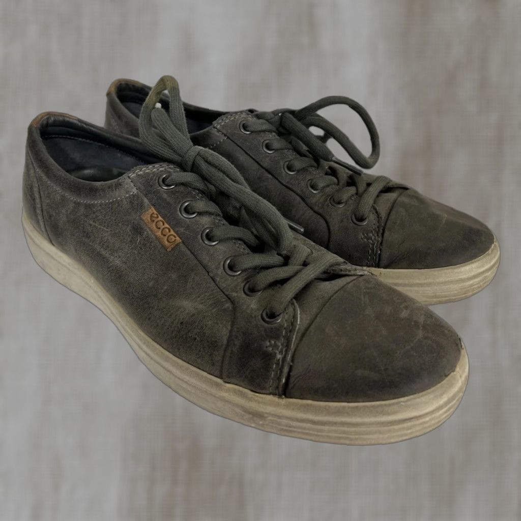 Ecco Mens ECCO Soft 7 Sneaker Casual Leather Titanium Gray 8.5/8 US 42 EU Lace Up Breathable Cushioned Leather Upper Rubber Sole Mens Size US M / EU 48-50 / 2 - 1 Thumbnail