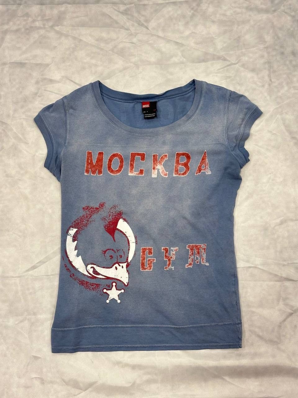 Diesel Diesel Moscow Gym Rookie Roster Russian Wording Faded Shirt Size S / US 4 / IT 40 - 1 Thumbnail