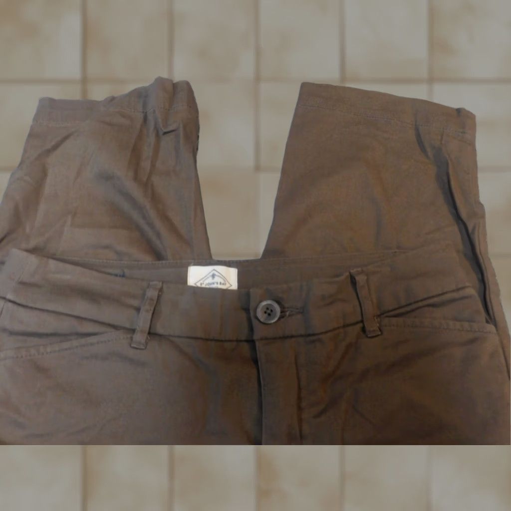 Vintage St. John's Bay Womens Pants Cropped 6 Straight Brown Cotton Lyocell Zip Regular Inseam 18 in Knit Stretch Zipper Size 28" / US 6 / IT 42 - 1 Thumbnail