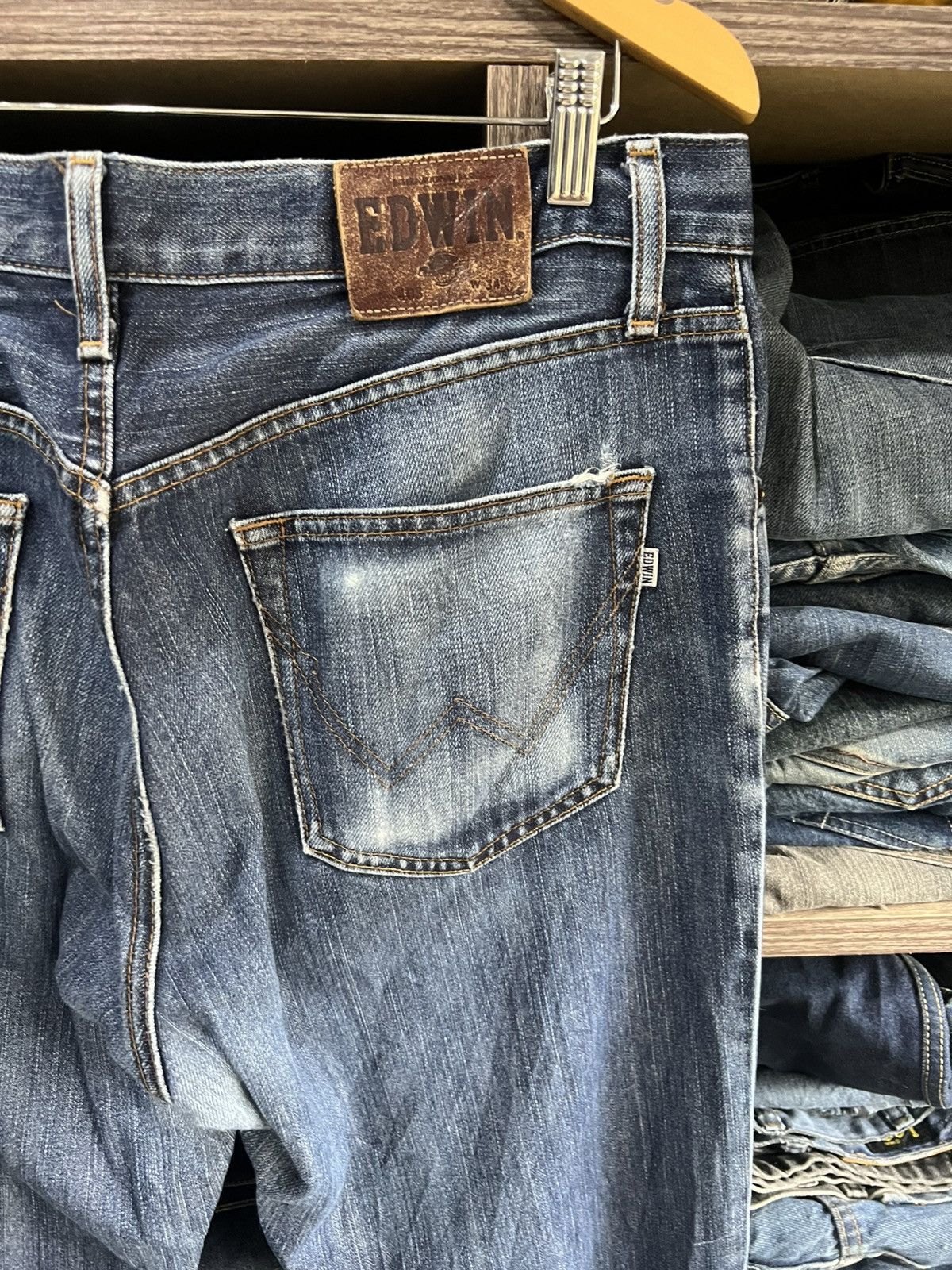 Edwin 🔥Vintage Edwin 403 Distressed Denim Size US 34 / EU 50 - 13 Thumbnail