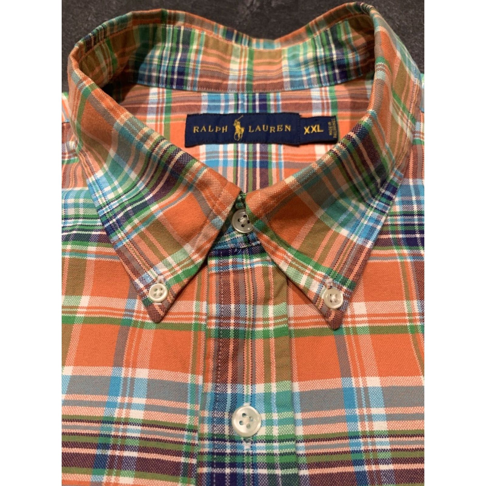 Ralph Lauren VINTAGE Ralph Lauren Men’s Button-Down Shirt 2XL XXL Short Sleeve Plaid Cotton Preppy Size US XXL / EU 58 / 5 - 3 Thumbnail