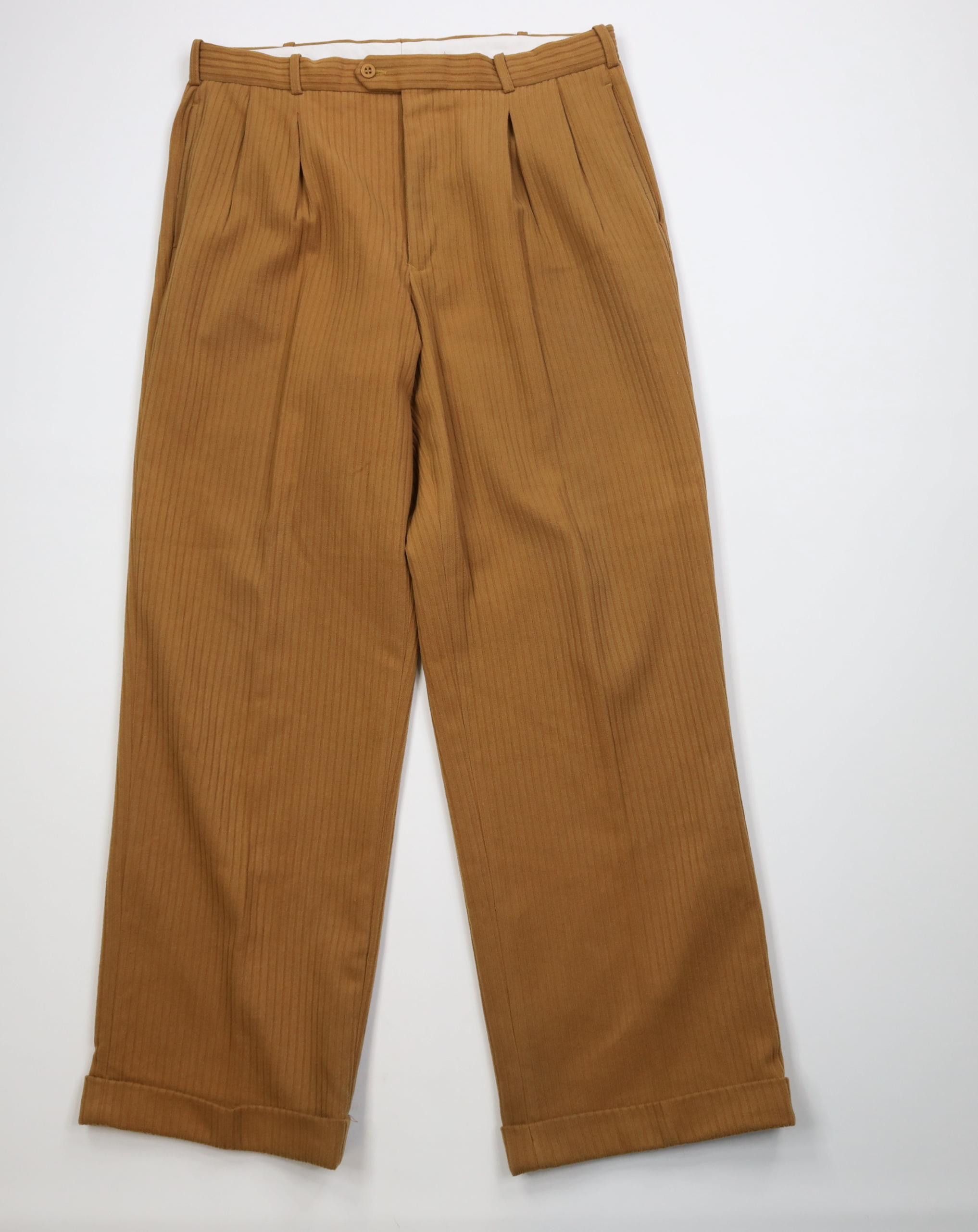Vintage Vintage 90s Streetwear Wide Leg Corduroy Chino Pants Wheat Size US 36 / EU 52 - 1 Thumbnail