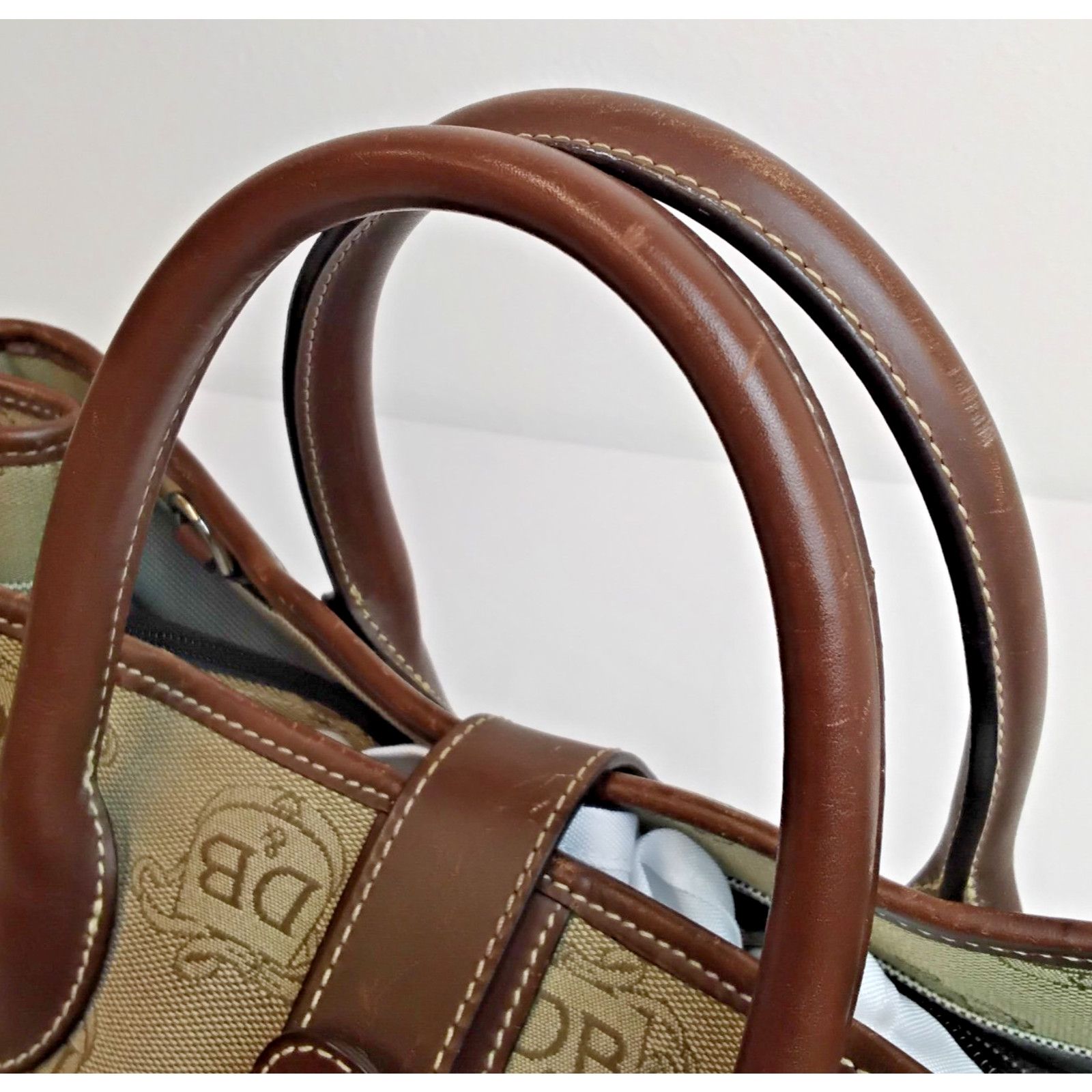 Dooney & Bourke Dooney & Bourke Jacquard Satchel Bag Brown DB Logo Canvas Size ONE SIZE - 11 Thumbnail