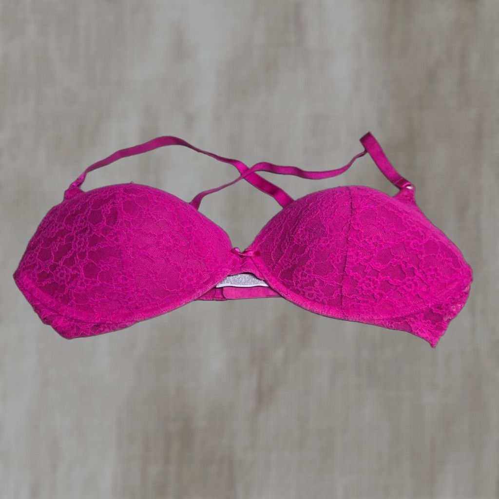 Victoria's Secret Victoria's Secret Pink Racer Back Demi Bra Womens 36DD Pink Lace Lined Underwire Size ONE SIZE - 1 Thumbnail