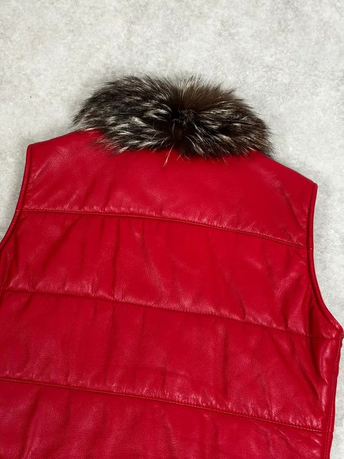 Gianfranco Ferre 2000s Gianfranco Ferré Fur Collar Red Leather Puffer Vest Size US S / EU 44-46 / 1 - 6 Thumbnail