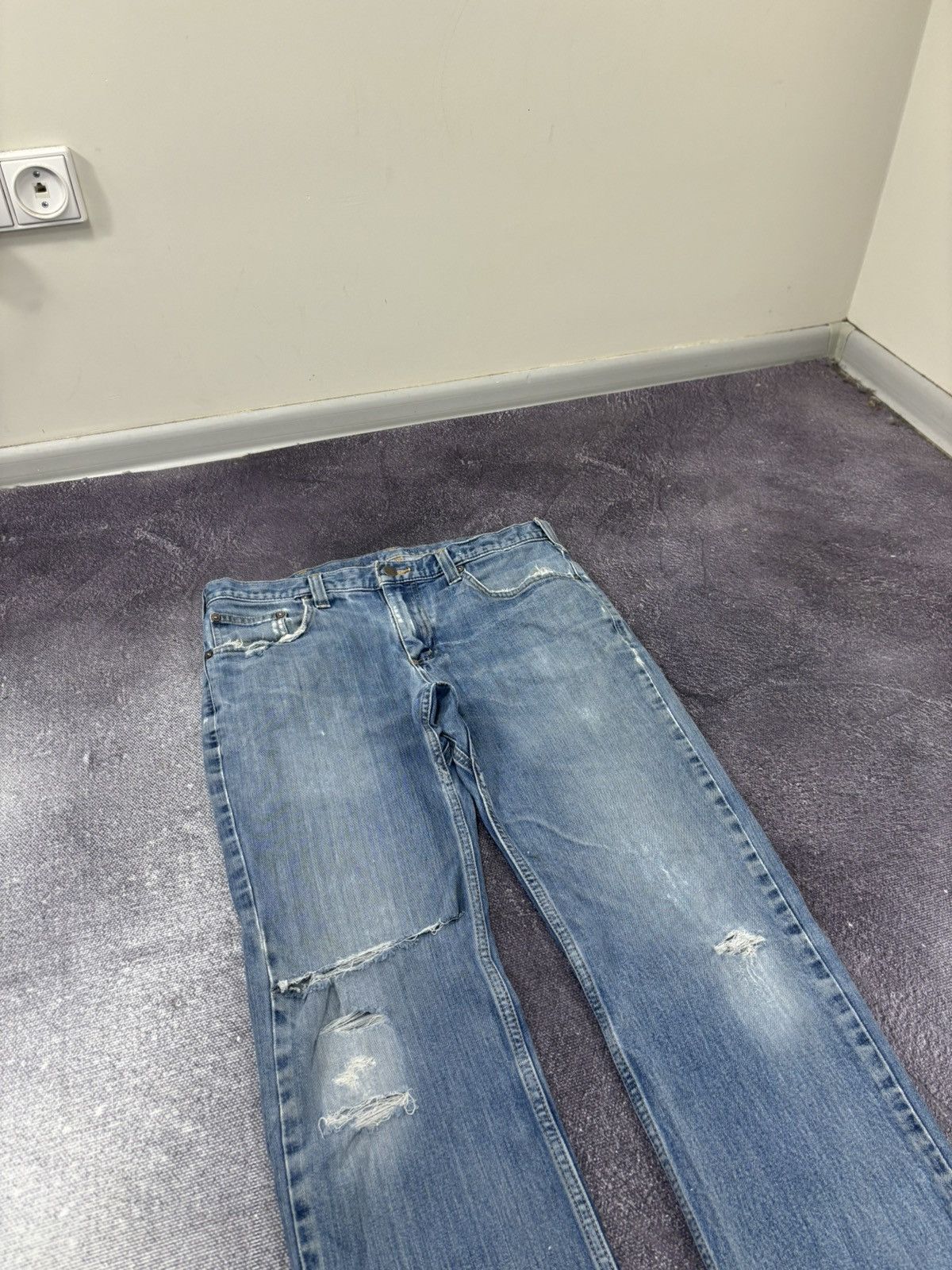 Carhartt Vintage Carhartt Force USA Blue Work Denim Hype Baggy Jeans Size US 33 - 9 Thumbnail