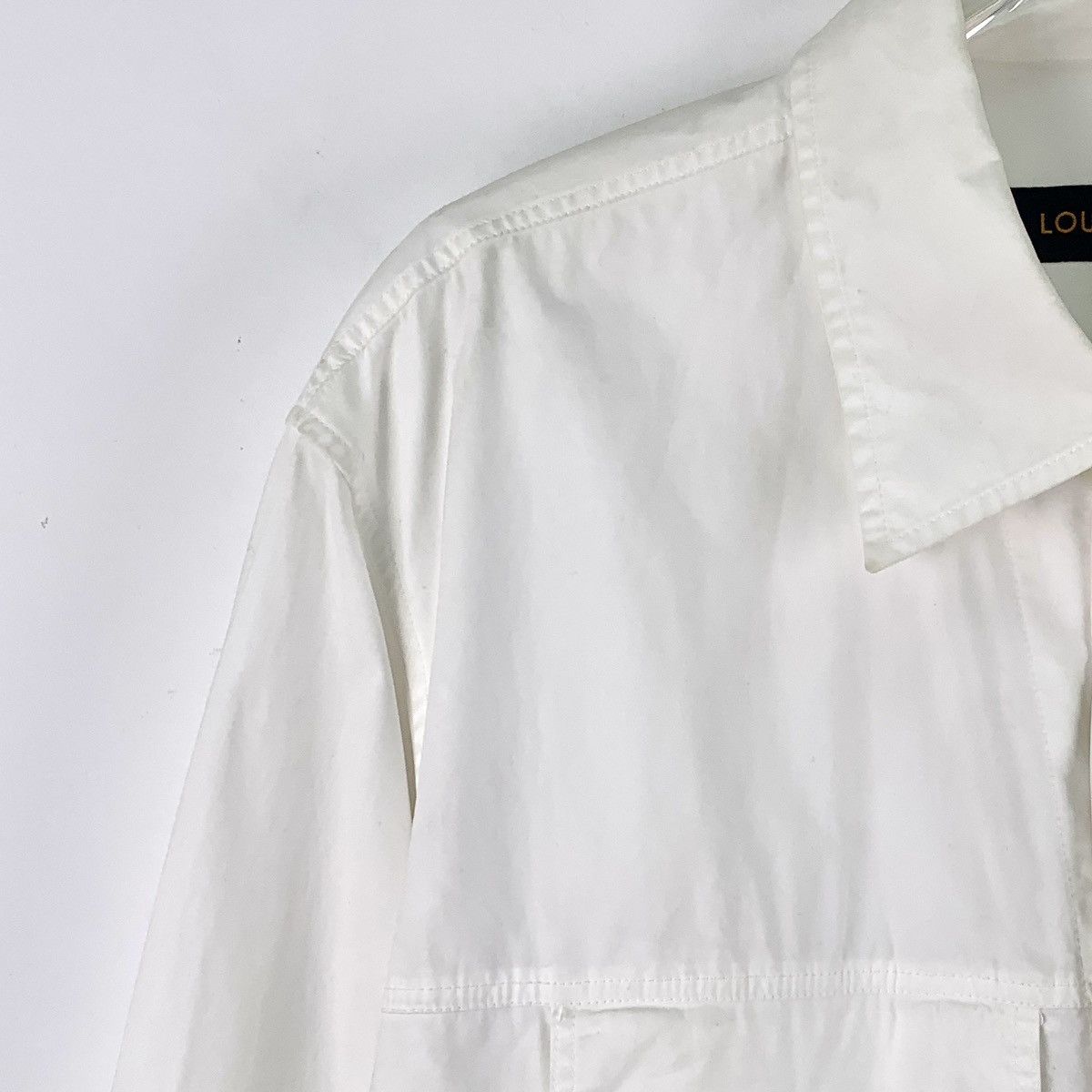 Louis Vuitton Louis Vuitton White Cotton Long Sleeve Shirt K26WX Size L / US 10 / IT 46 - 3 Thumbnail