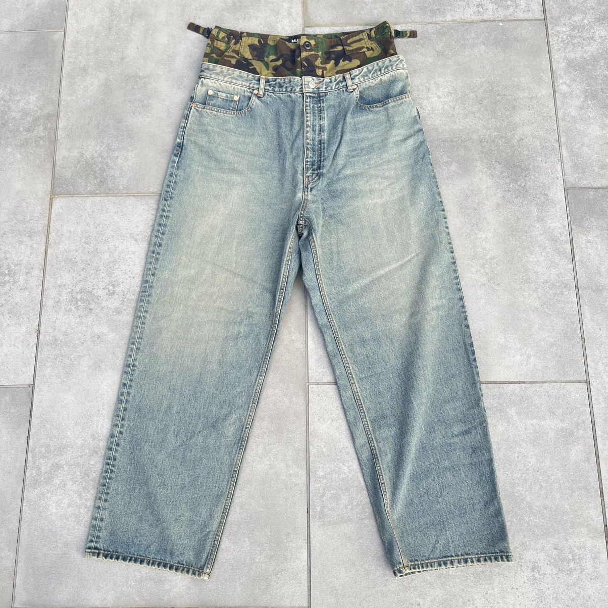 Balenciaga Balenciaga Double Waist Camo Jeans | Grailed