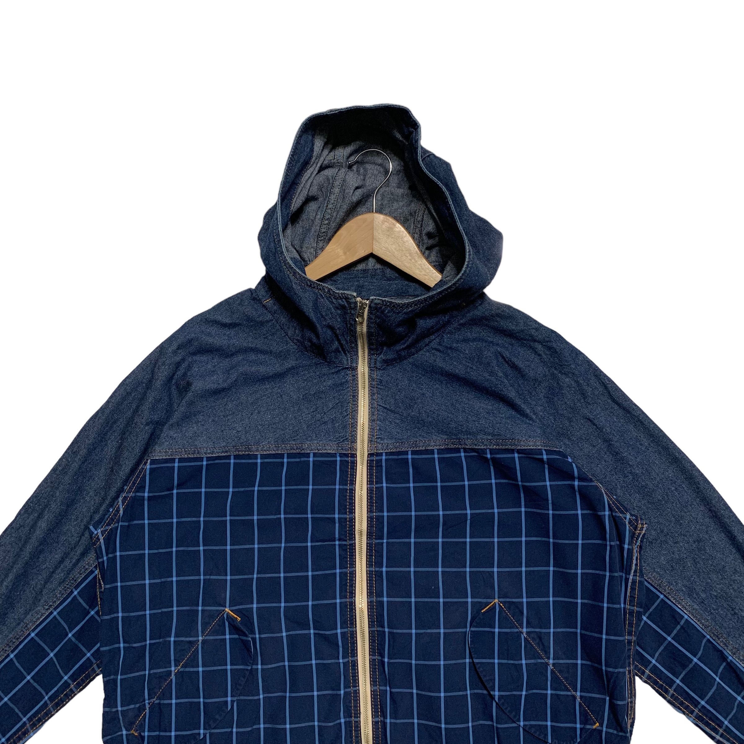 Frapbois Frapbois By Issey Miyake Denim Plaid Hooded Jacket Size US M / EU 48-50 / 2 - 4 Thumbnail