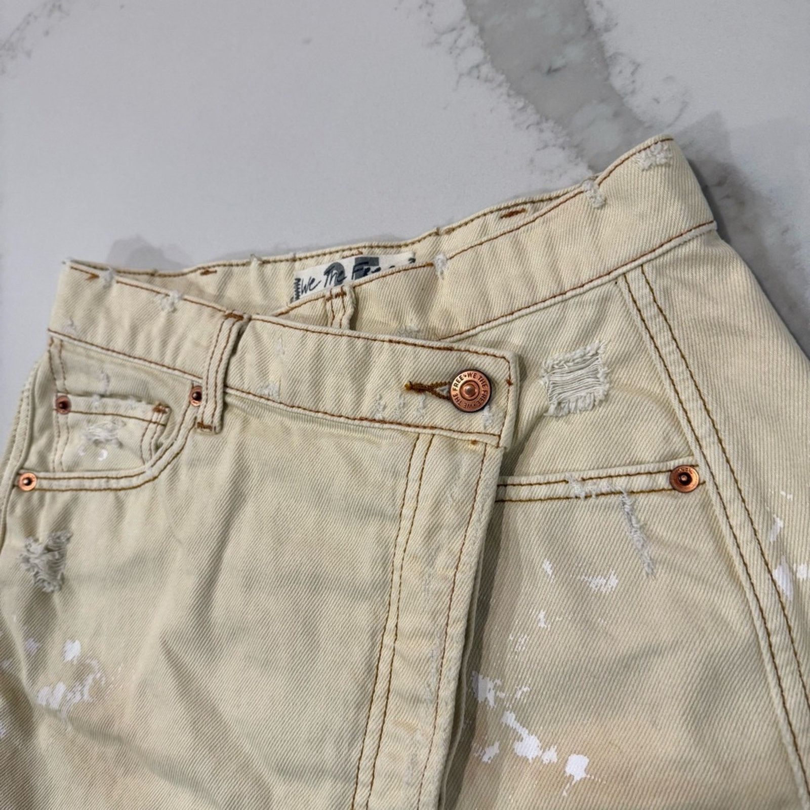 Free People Free People We The Free FauxWrap Distress MiniSkirt Womens25 Size 25" / US 0 / IT 36 - 6 Thumbnail